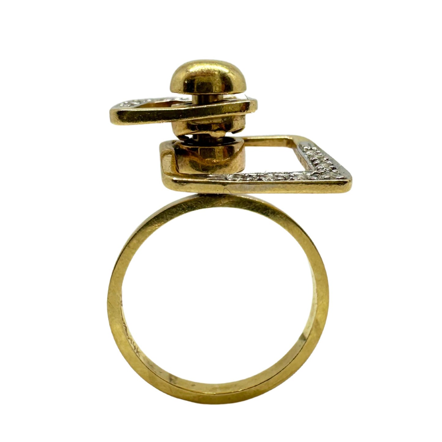 14K Estate Yellow Gold Diamond Fidget Spinning Ring