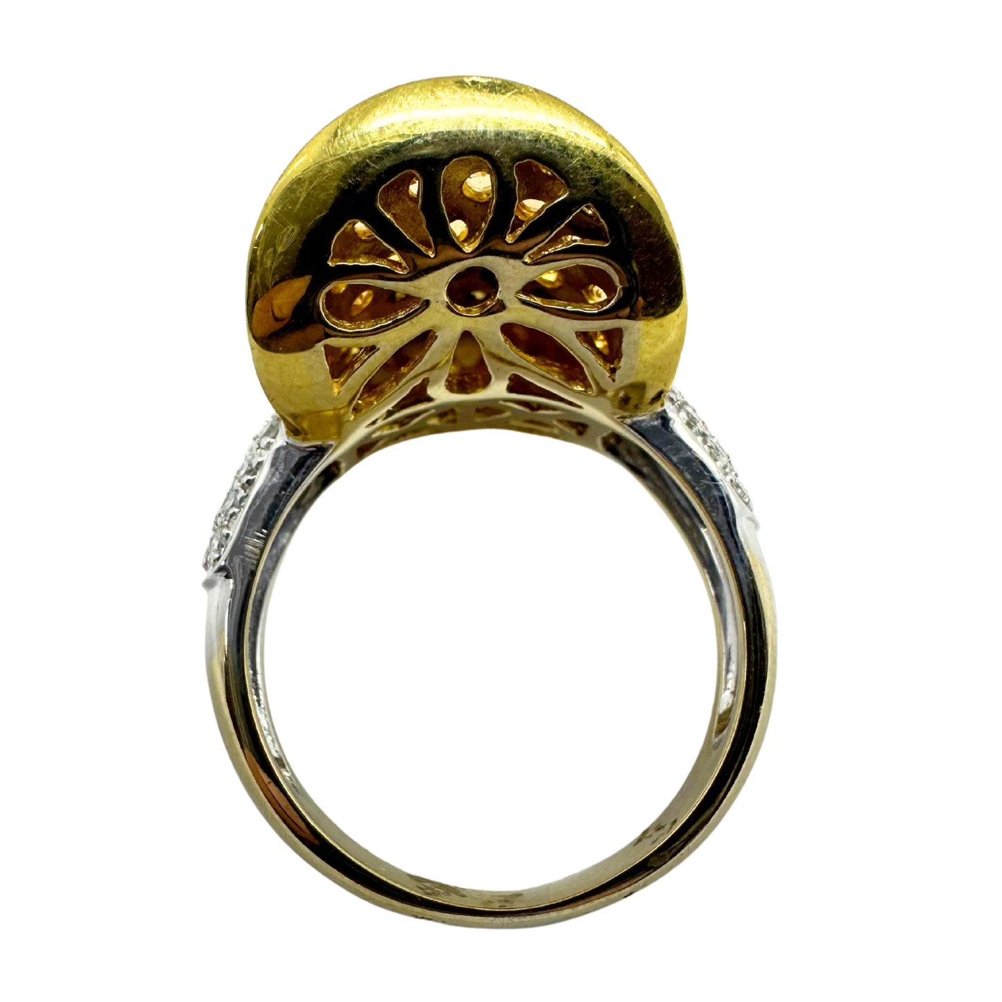 18K Two Tone MultiColor Diamond Cocktail Ring