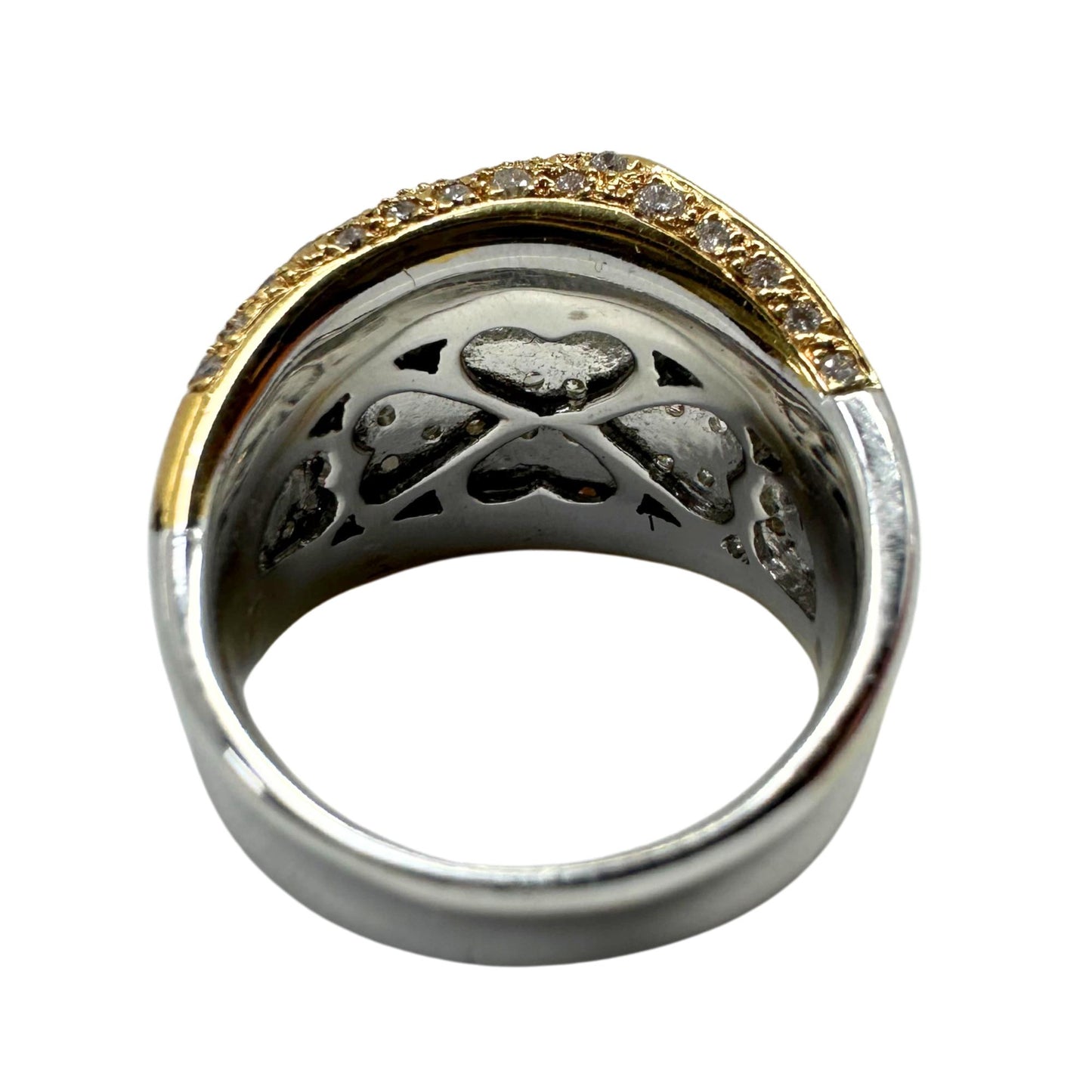 18K Gold Diamond Wide Band Ring