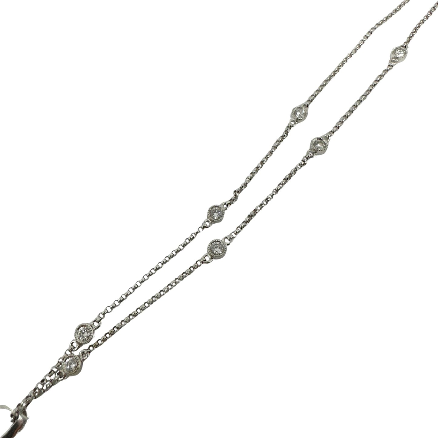 18K White Gold Diamond Pendant Chandelier Necklace