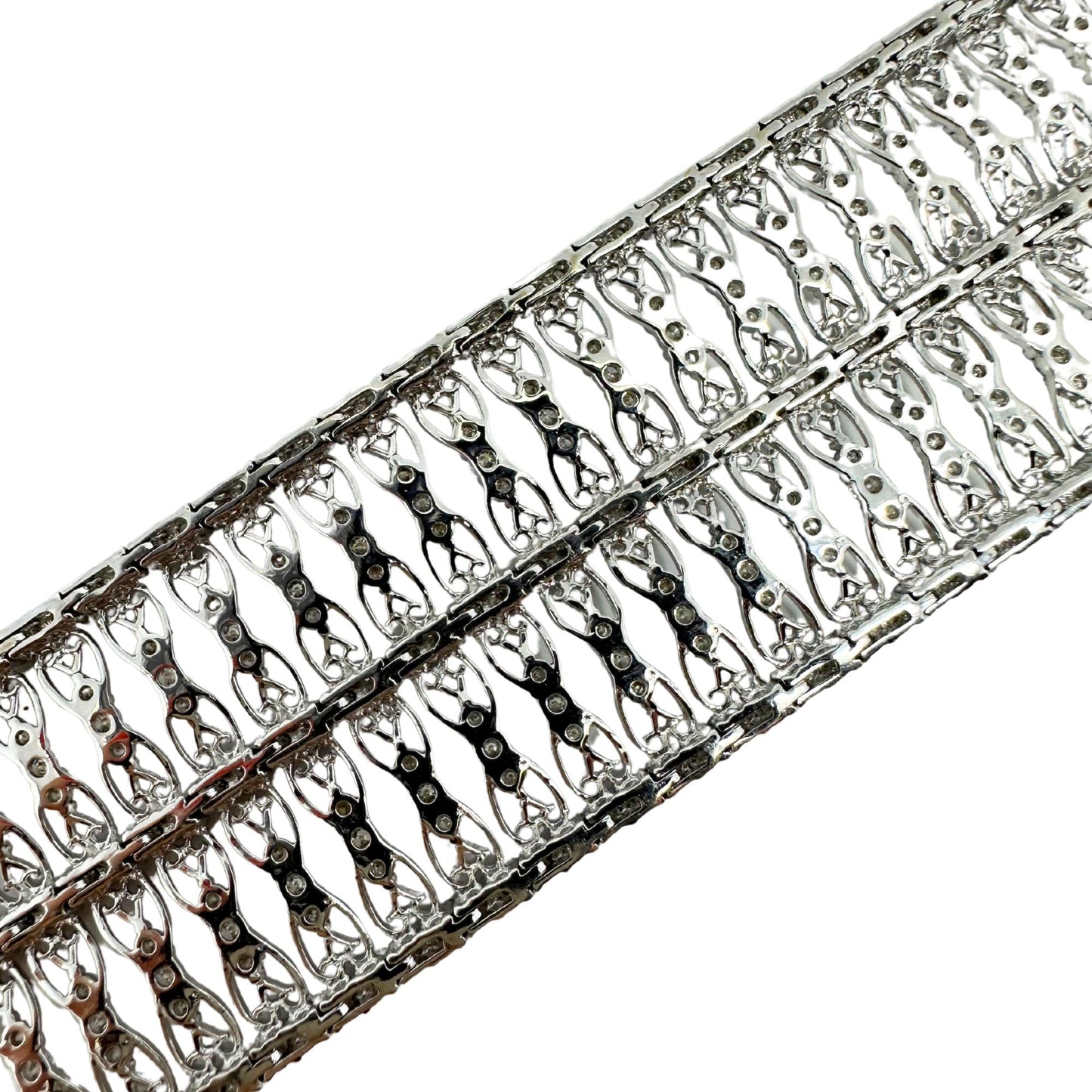 18K White Gold 9.48 Carat Diamond Bracelet - 7 inches