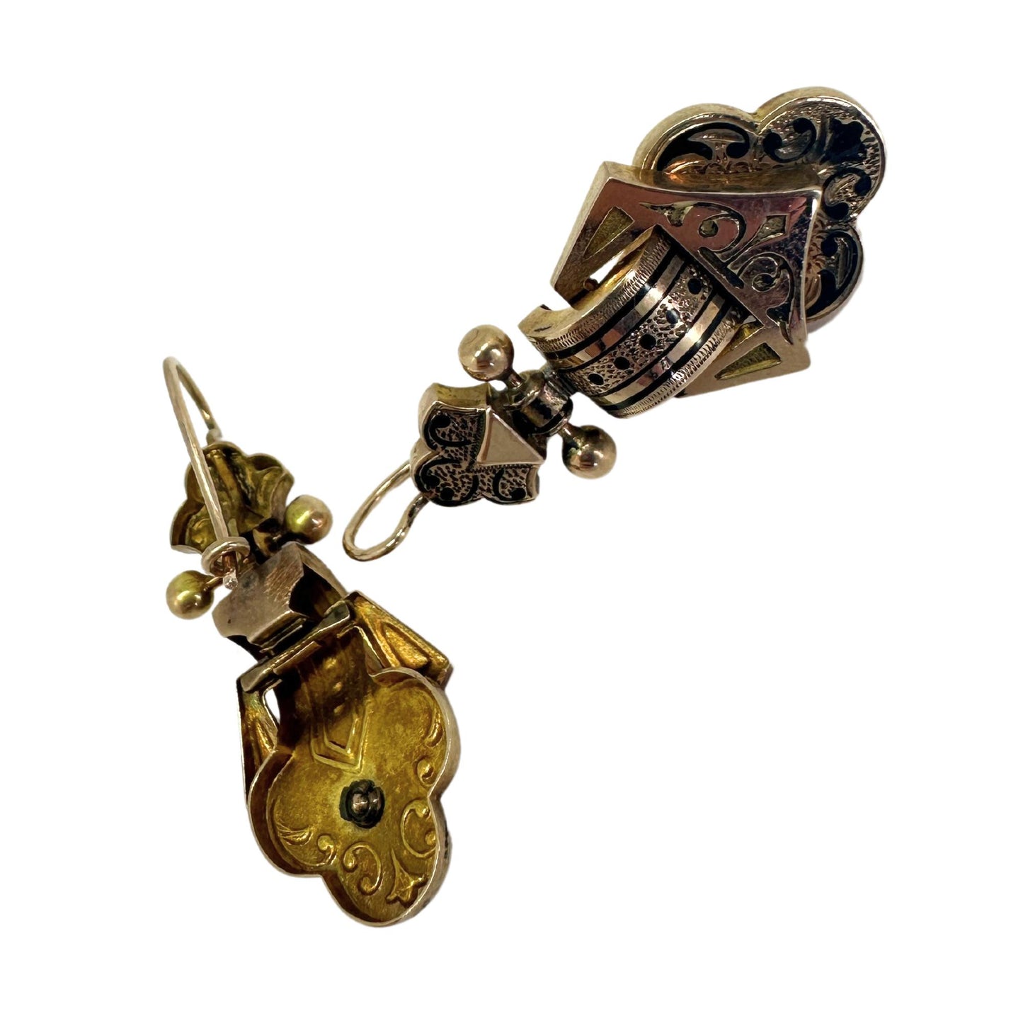 14k Victorian Taille D'epargne Earrings