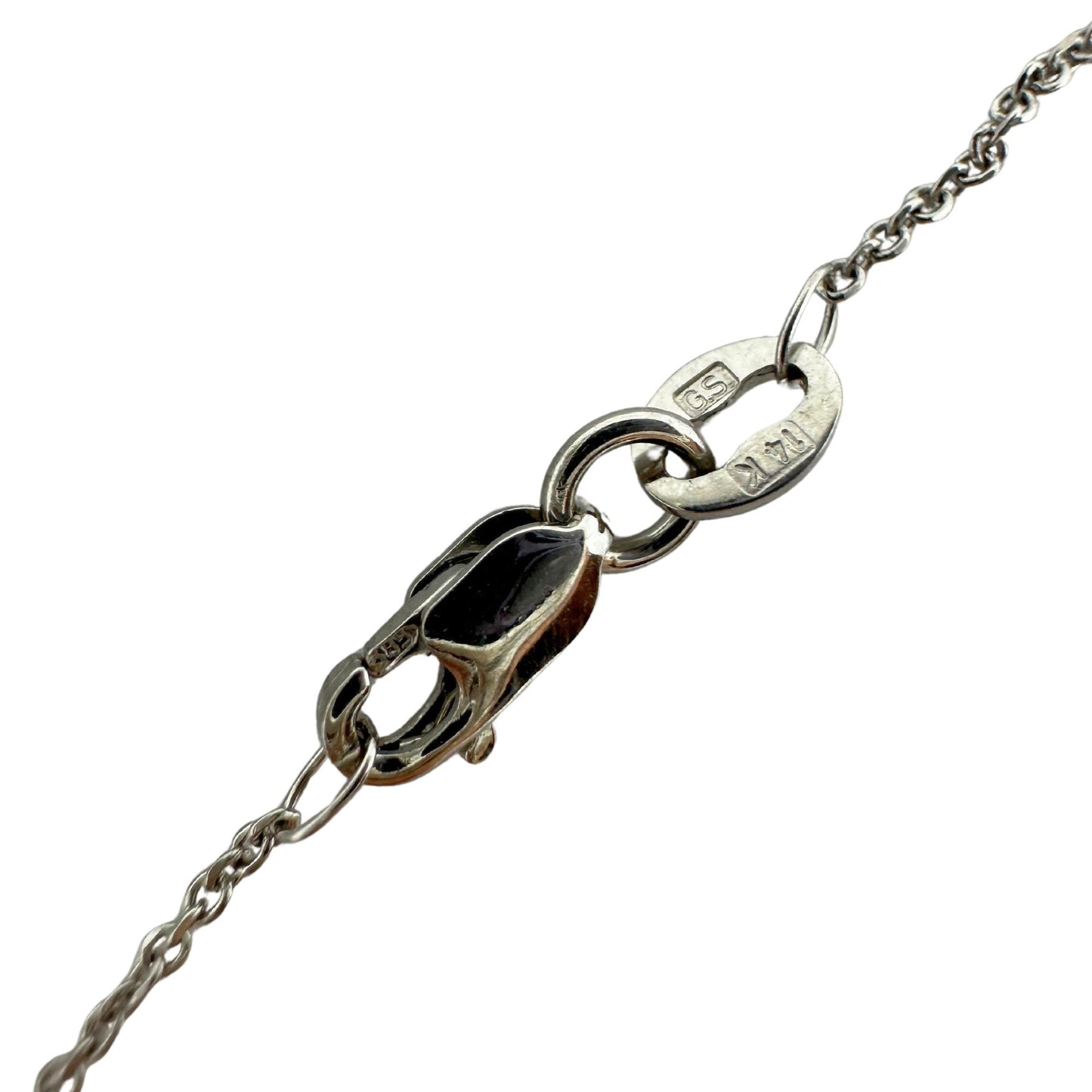 14K White Gold Diamond Pendant Necklace with Chain