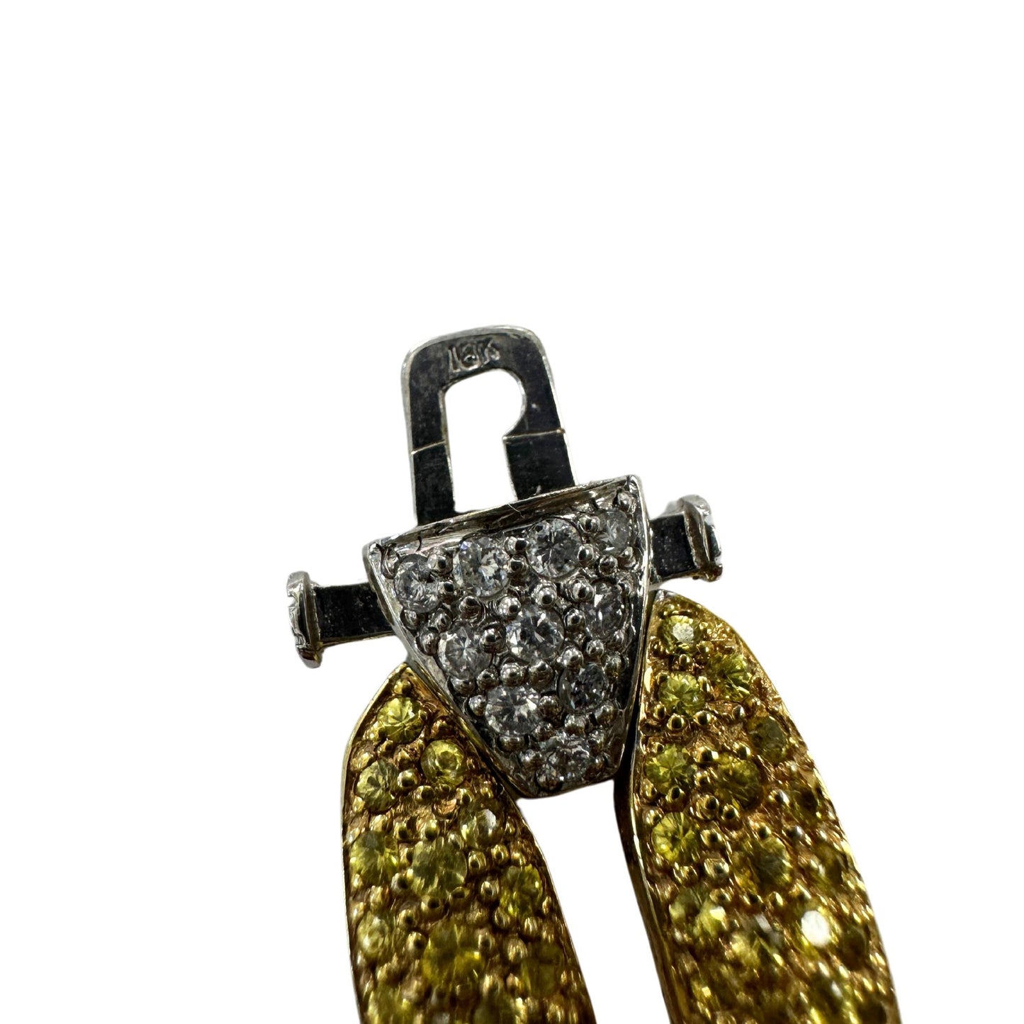 18K White and Yellow Gold Diamond and Yellow Sapphire Link Bracelet