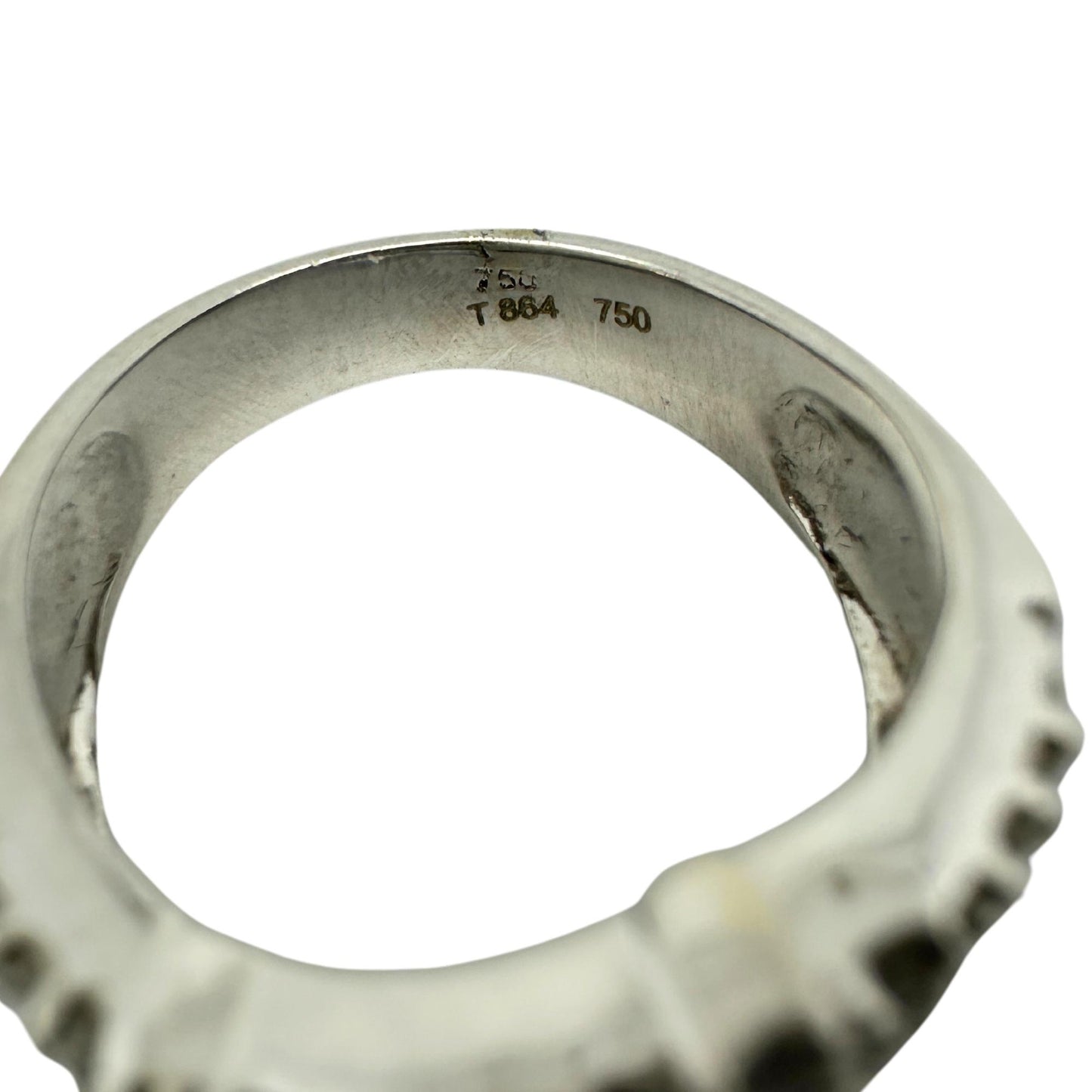 18K White Gold 1.73 Carat Baguette Cut Diamond Wide Band Ring
