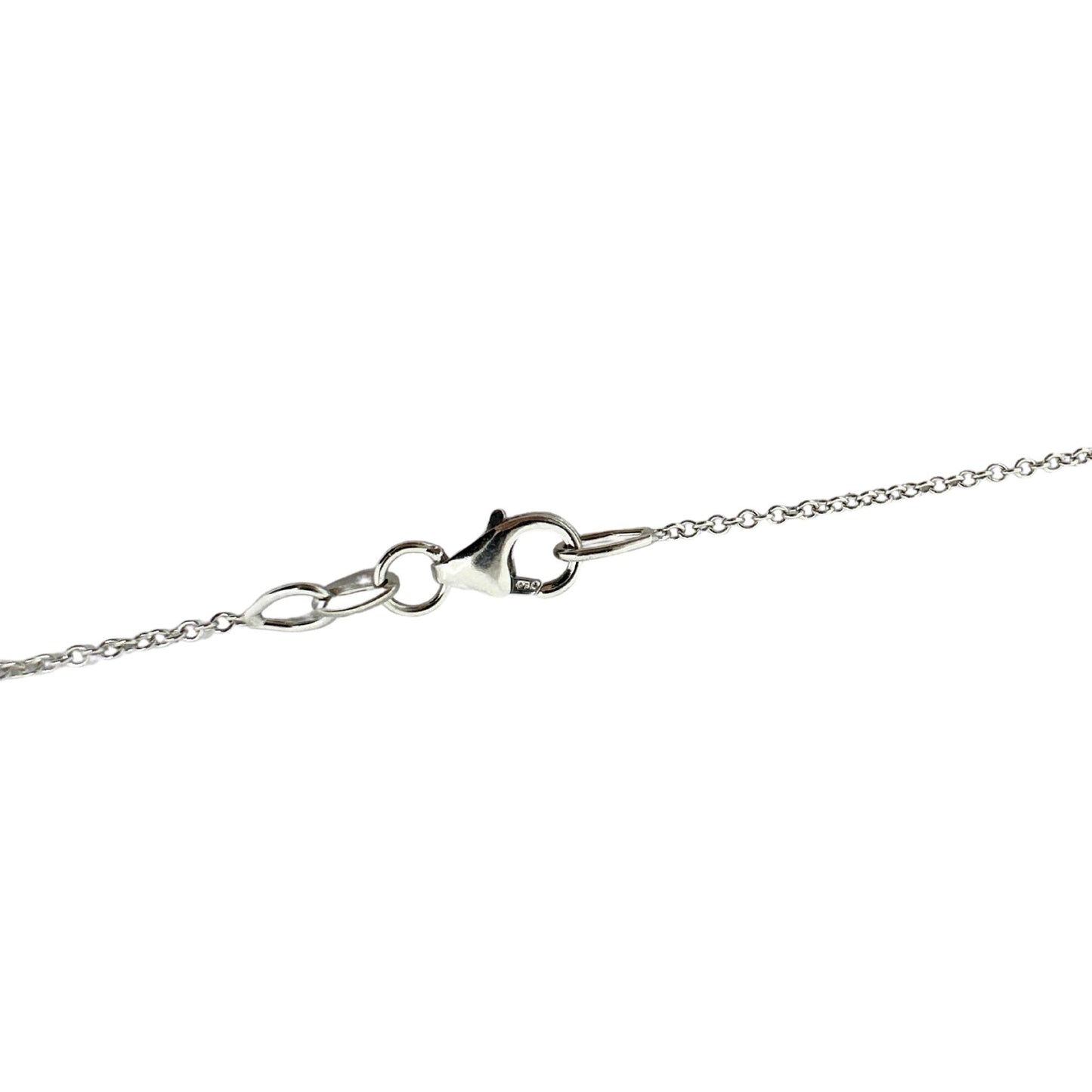 18K White Gold Diamond Pearl Tear Drop Heart Pendant Necklace