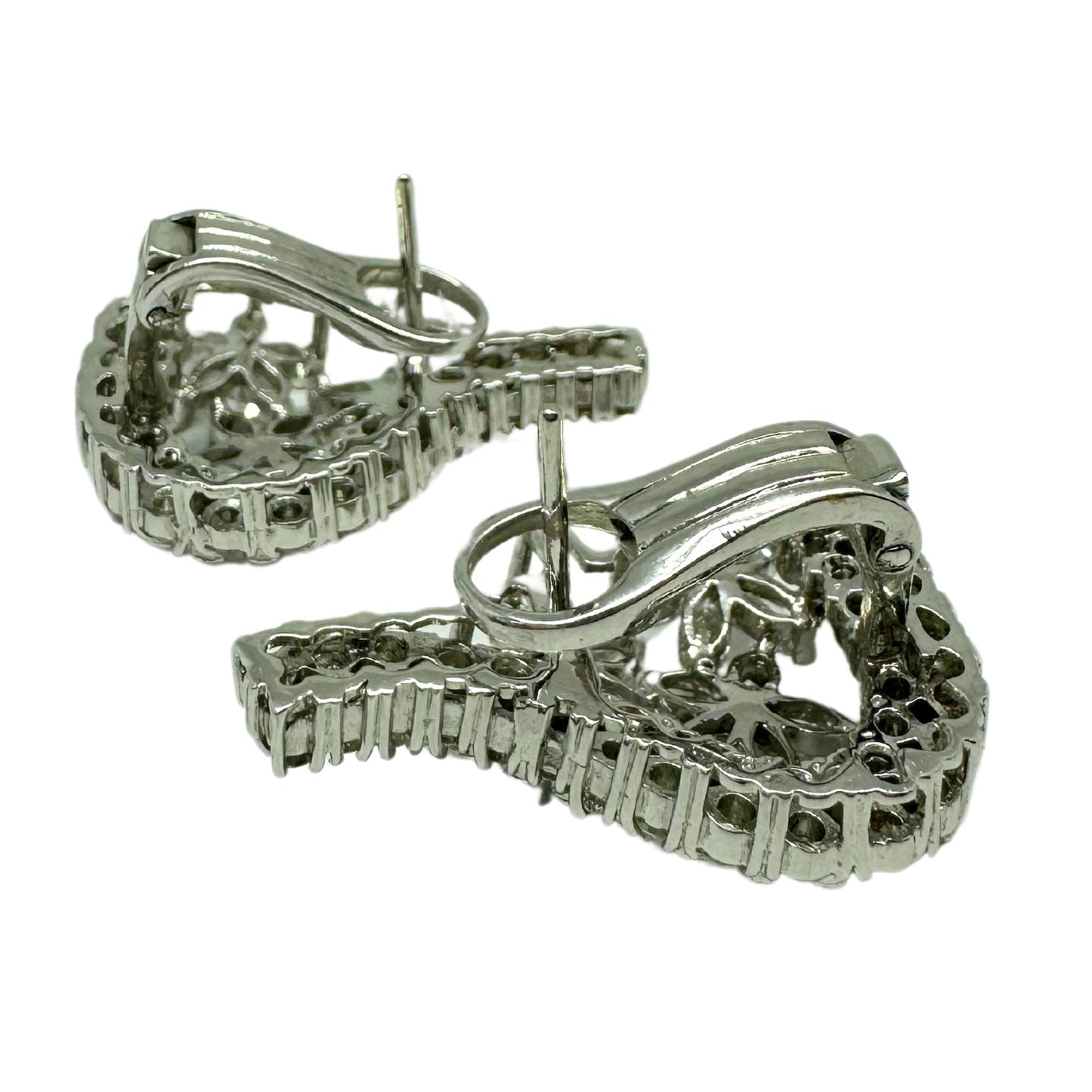 18K White Gold Marquise Cut Diamond Earrings
