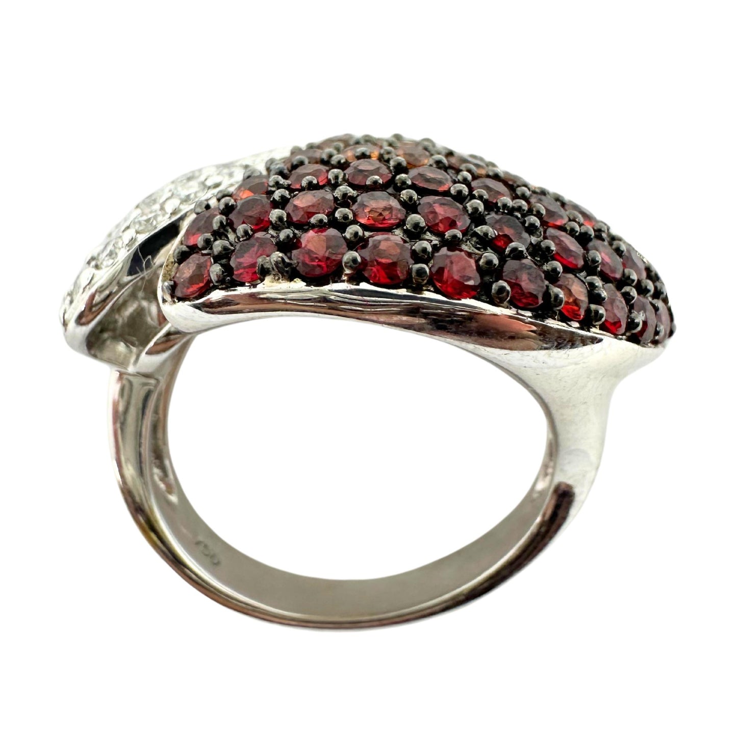 18K White Gold Diamond and Multi Sapphire Ring
