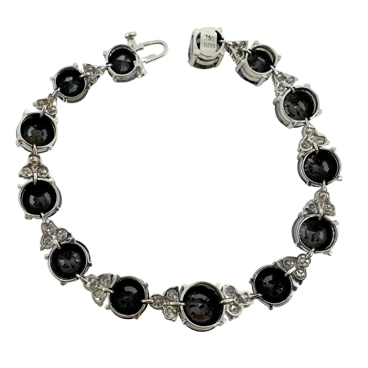 18k White Gold White and Black Diamond Bracelet