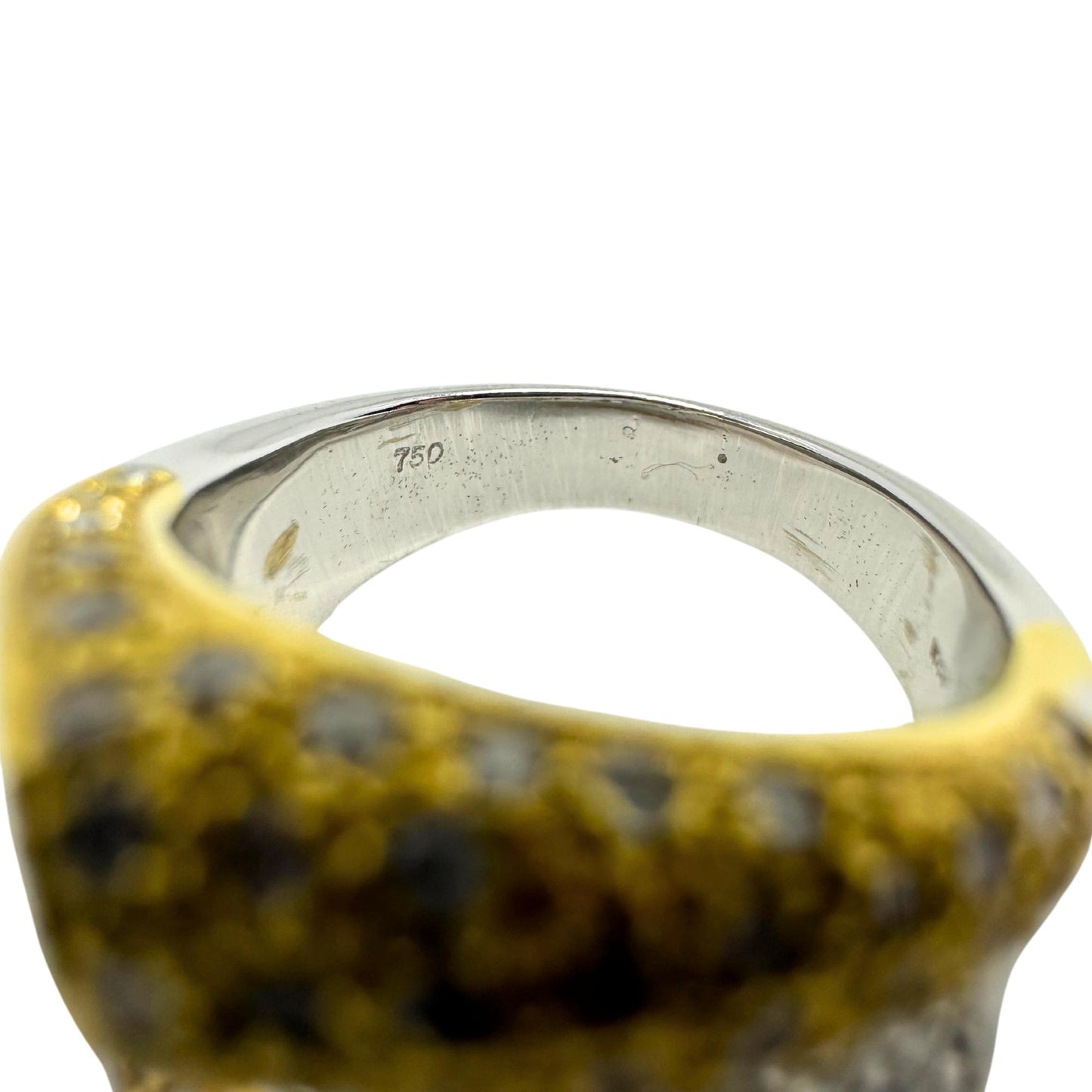 18K Gold Diamond Wide Band Ring