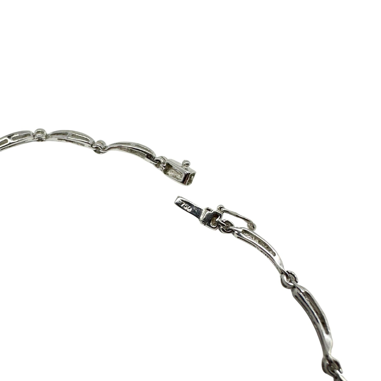 18K White Gold White Diamond and Briolette Black Diamond Bow Necklace
