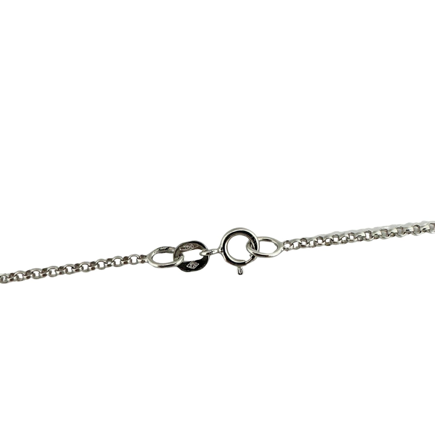 18K White Gold Diamond and Emerald Pendant Necklace