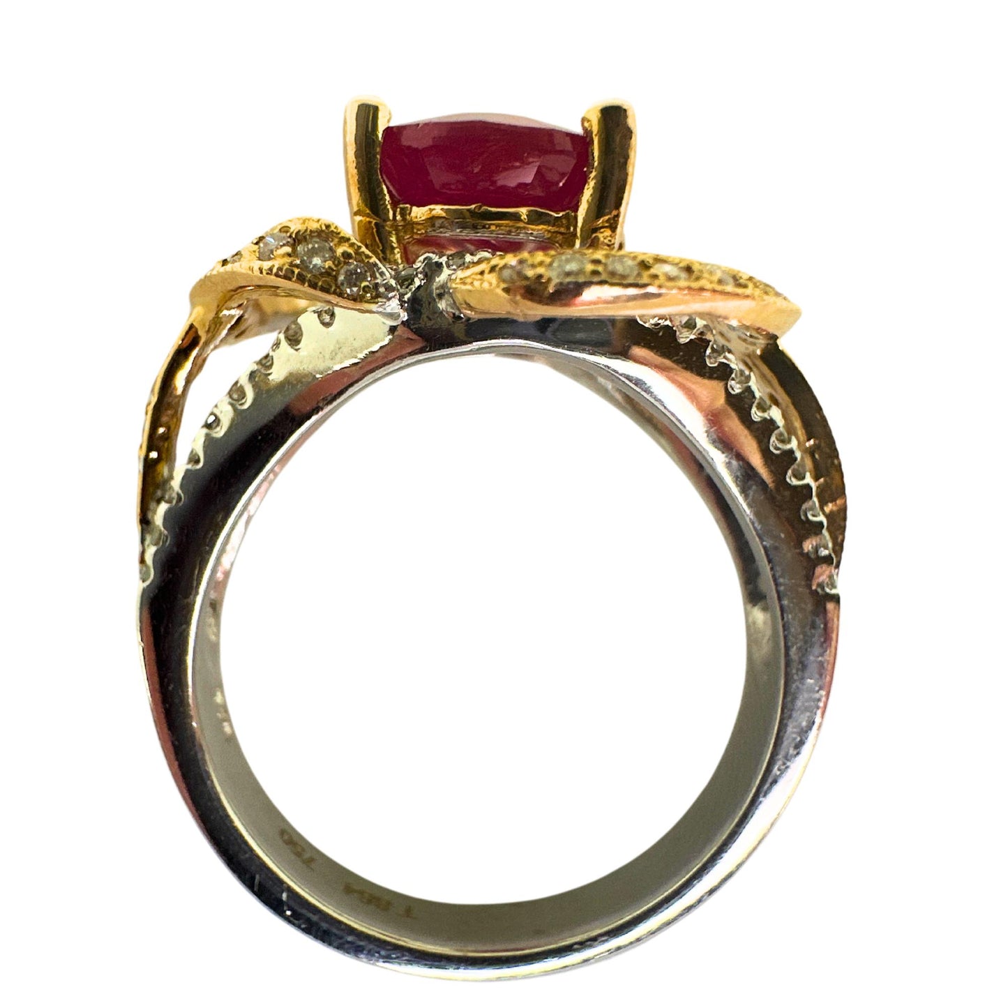 18K African Ruby and Diamond Ring