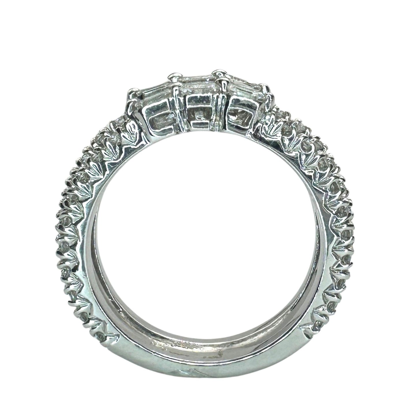 18k Emerald Cut Diamond Band Ring