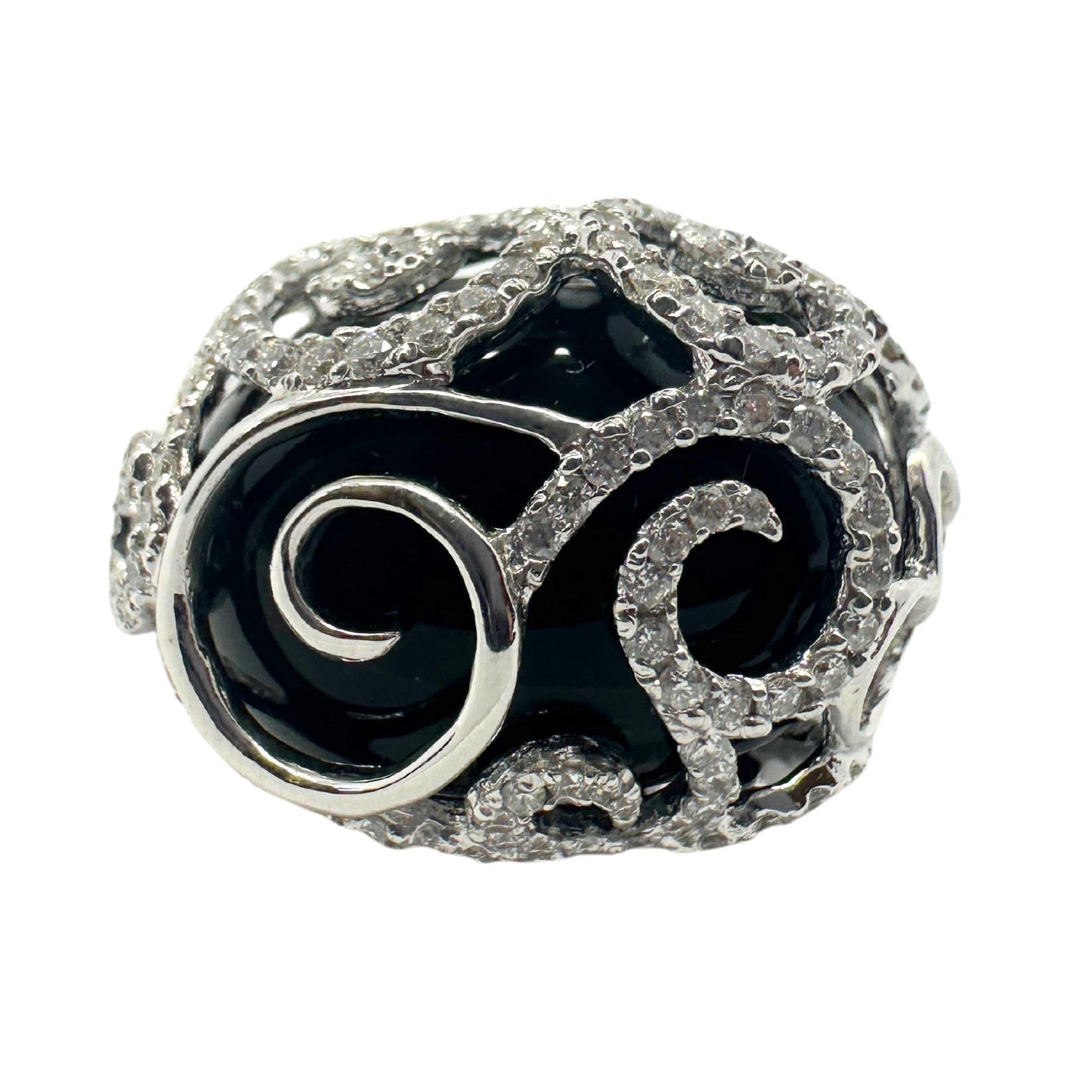 18k Diamond and Onyx Cocktail Ring