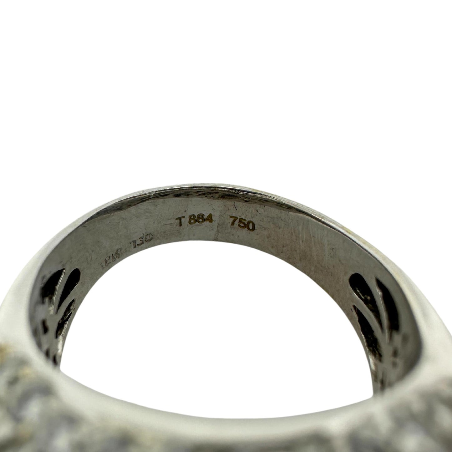 18k White Gold Diamond Wide Band Ring