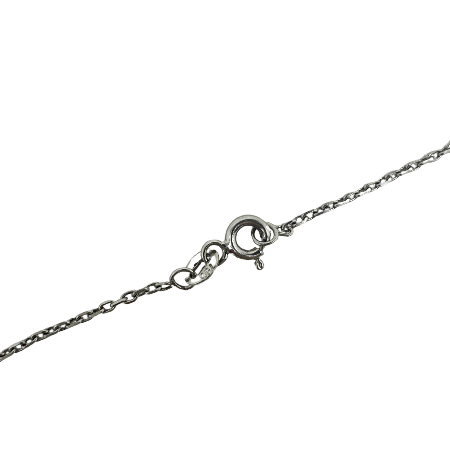 18K White Gold Filigree Diamond Pendant Necklace