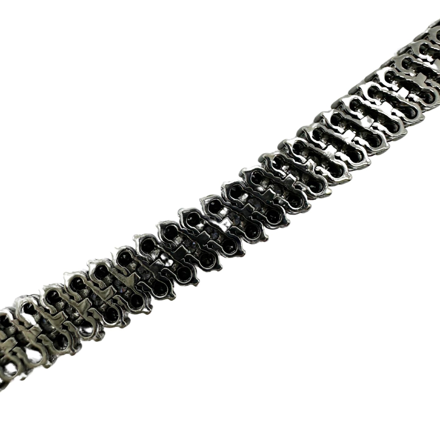 18k White Gold Black and White Diamond Tennis Bracelet