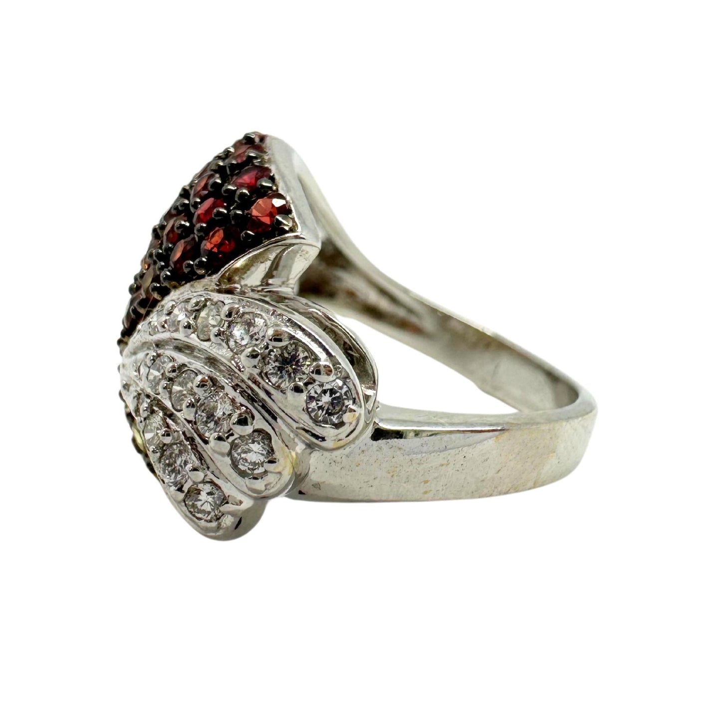 18K White Gold Diamond and Multi Sapphire Ring