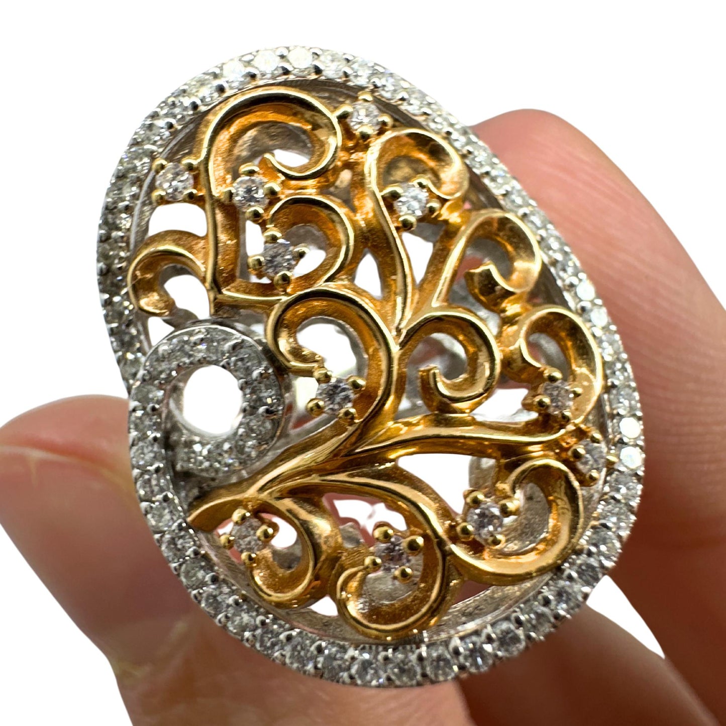 18K White and Rose Gold Diamond Ring