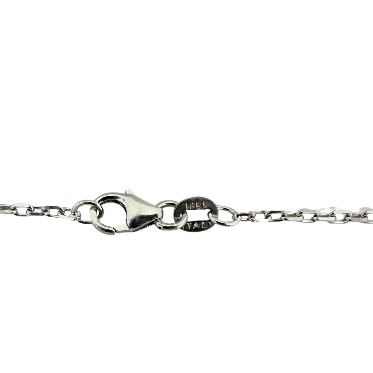 18K White Gold Diamond Dome Pendant Necklace