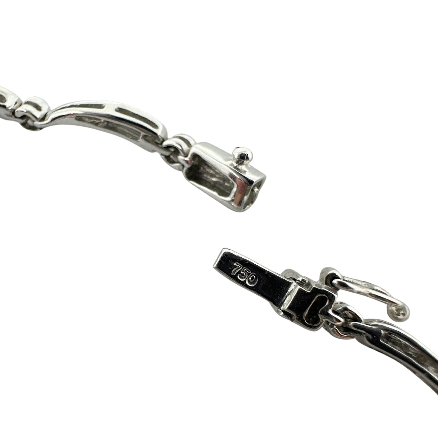 18K White Gold White Diamond and Briolette Black Diamond Bow Necklace