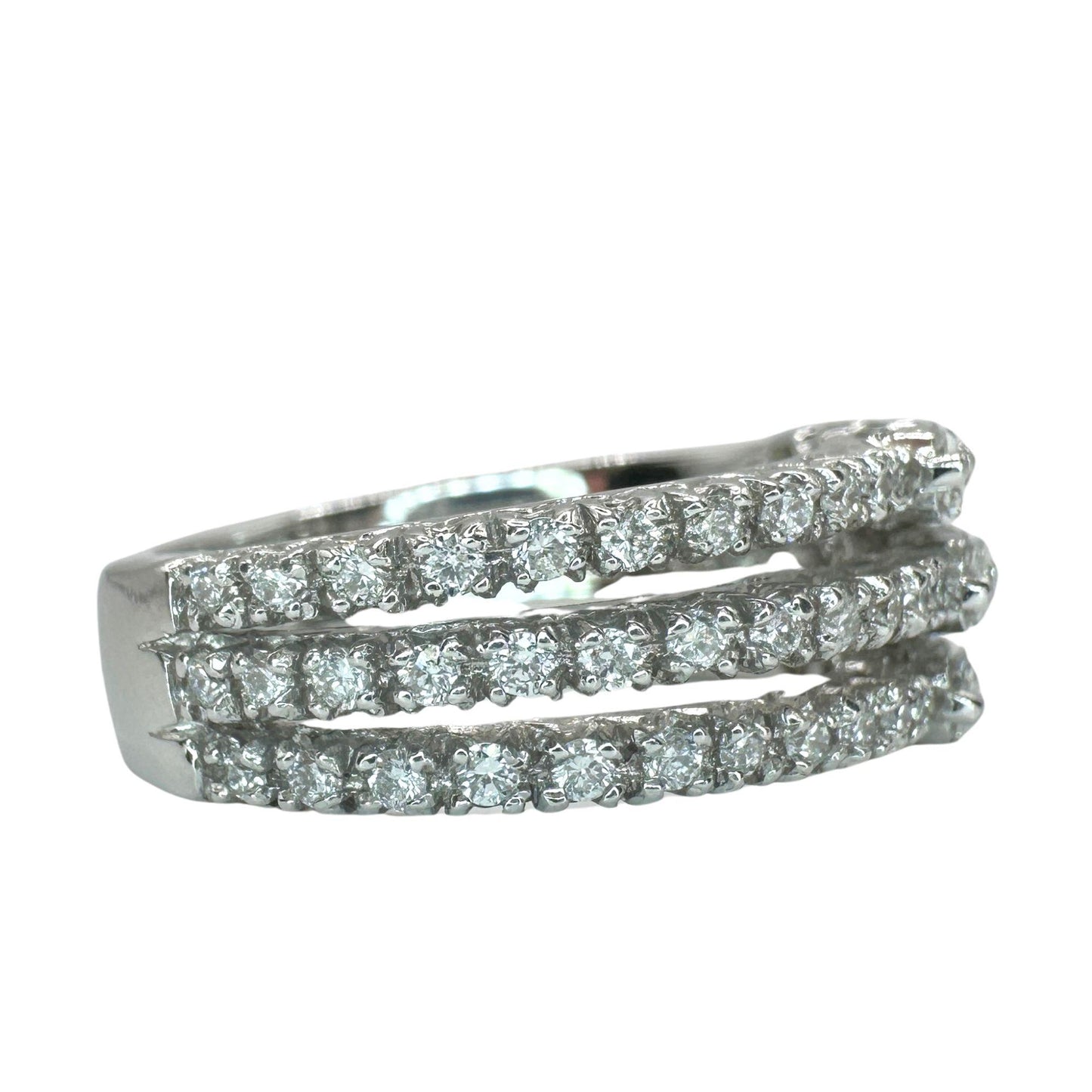 18k Emerald Cut Diamond Band Ring