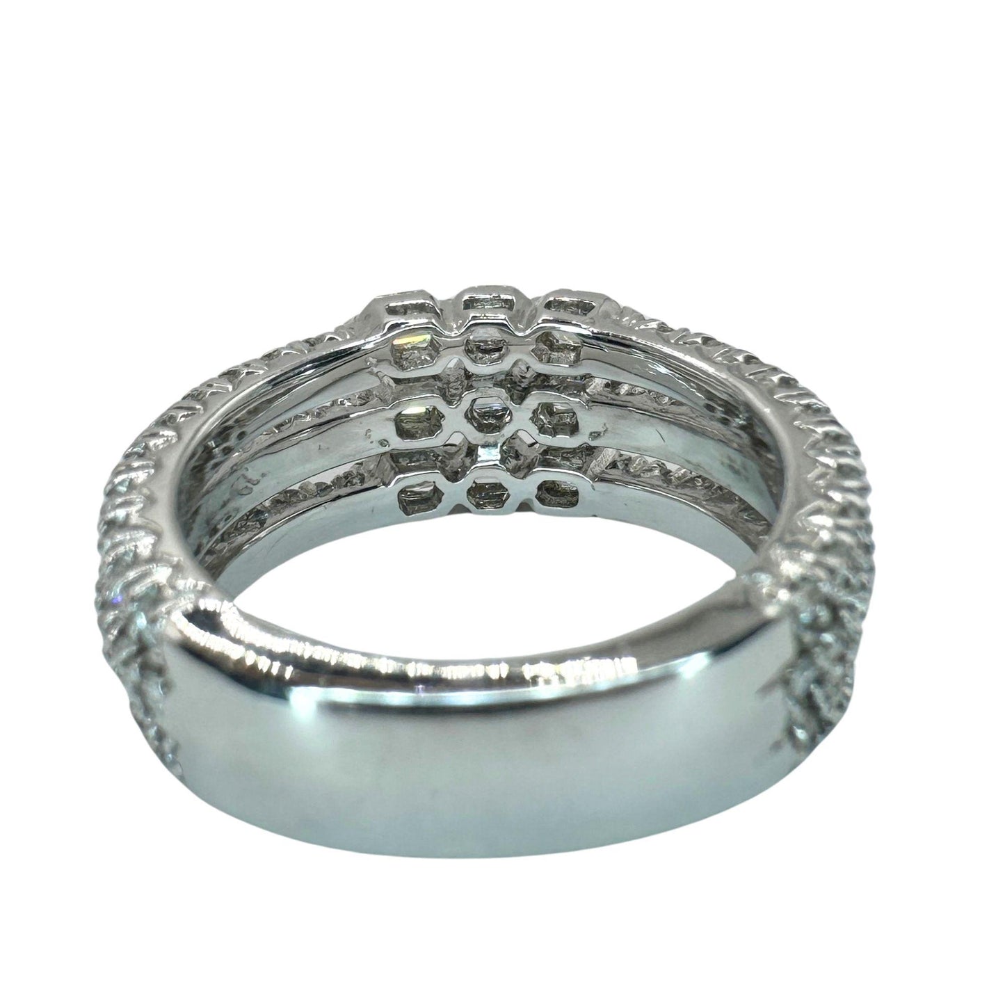 18k Emerald Cut Diamond Band Ring