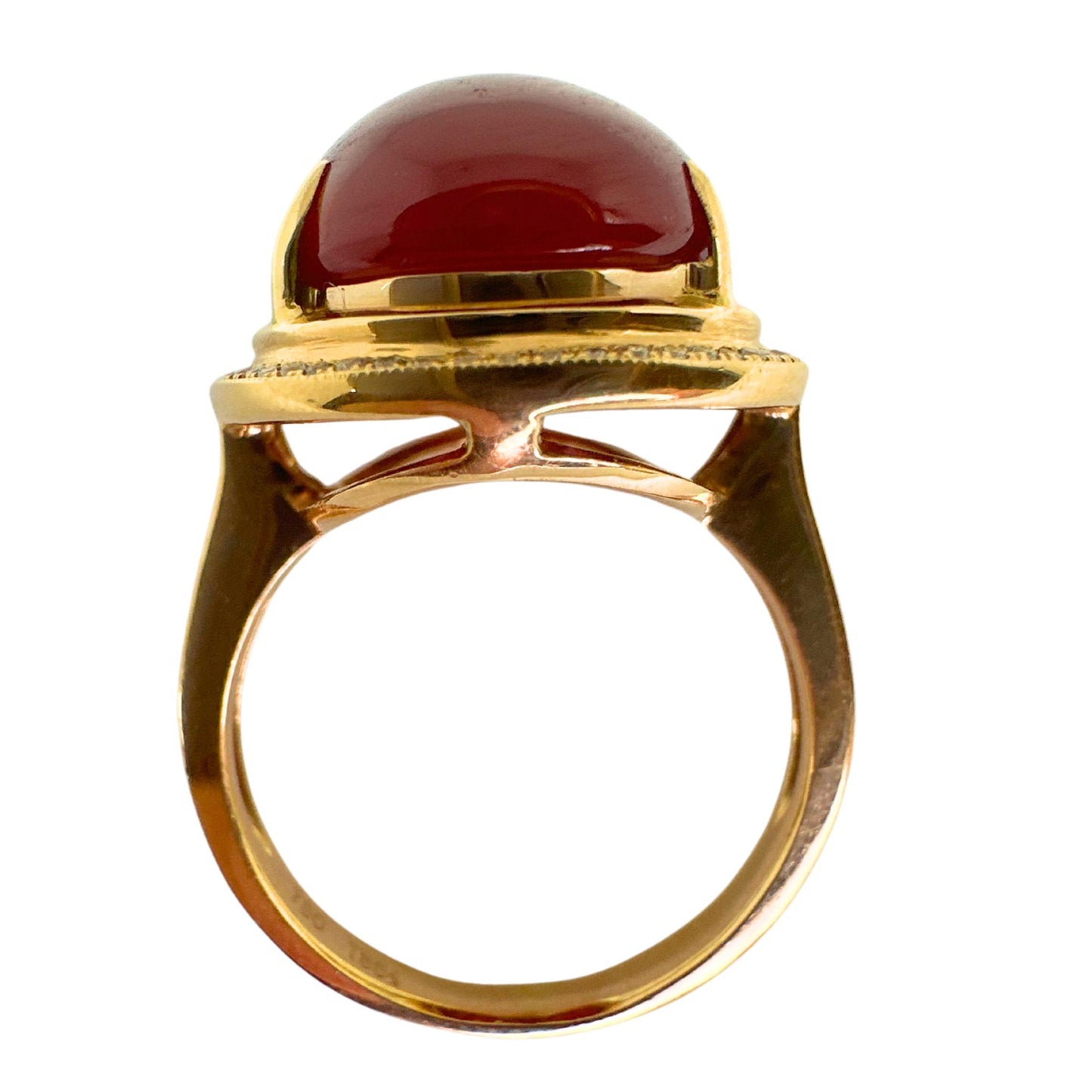 18k Diamond and Cabochon African Ruby Ring