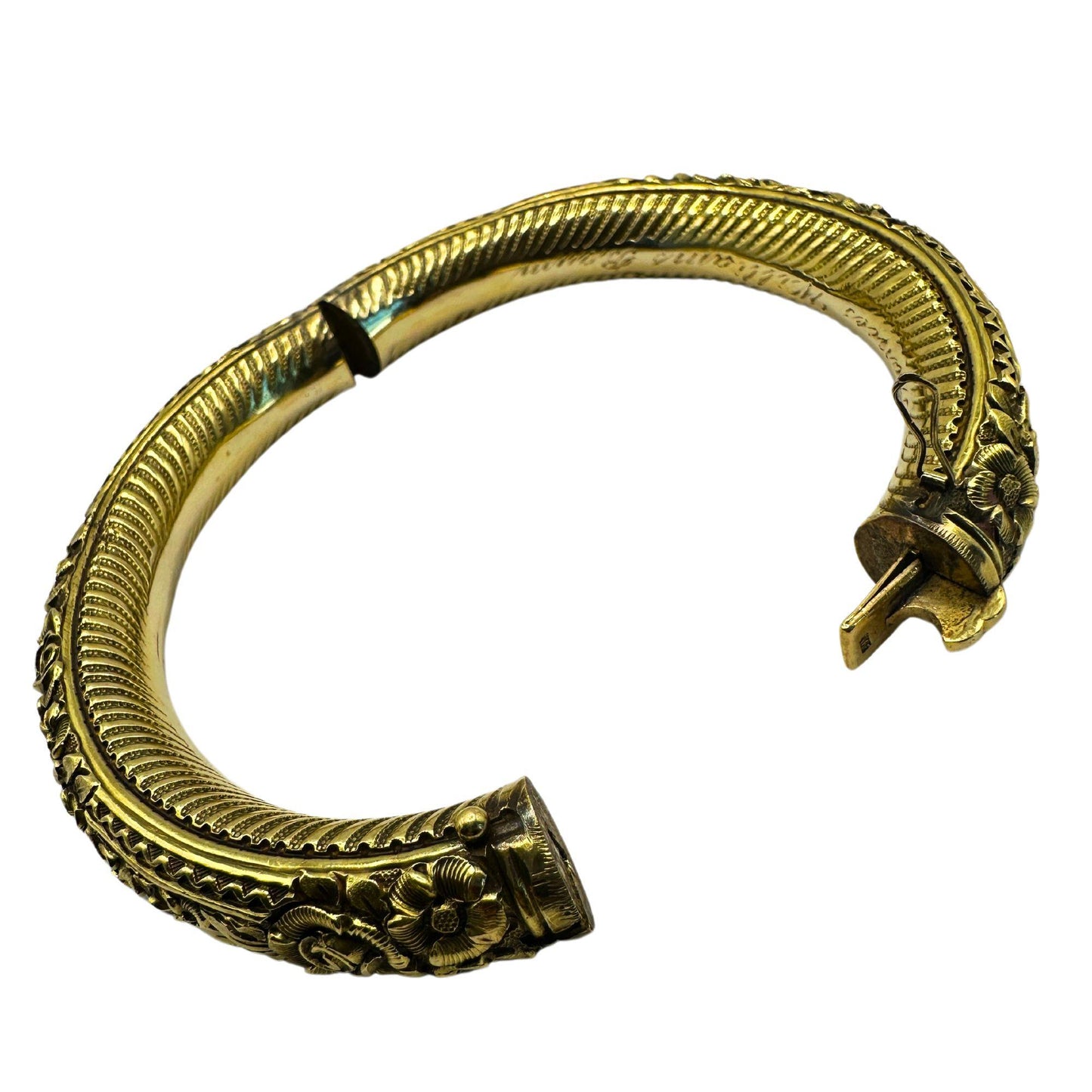 18k Estate Bangle with Floral Design