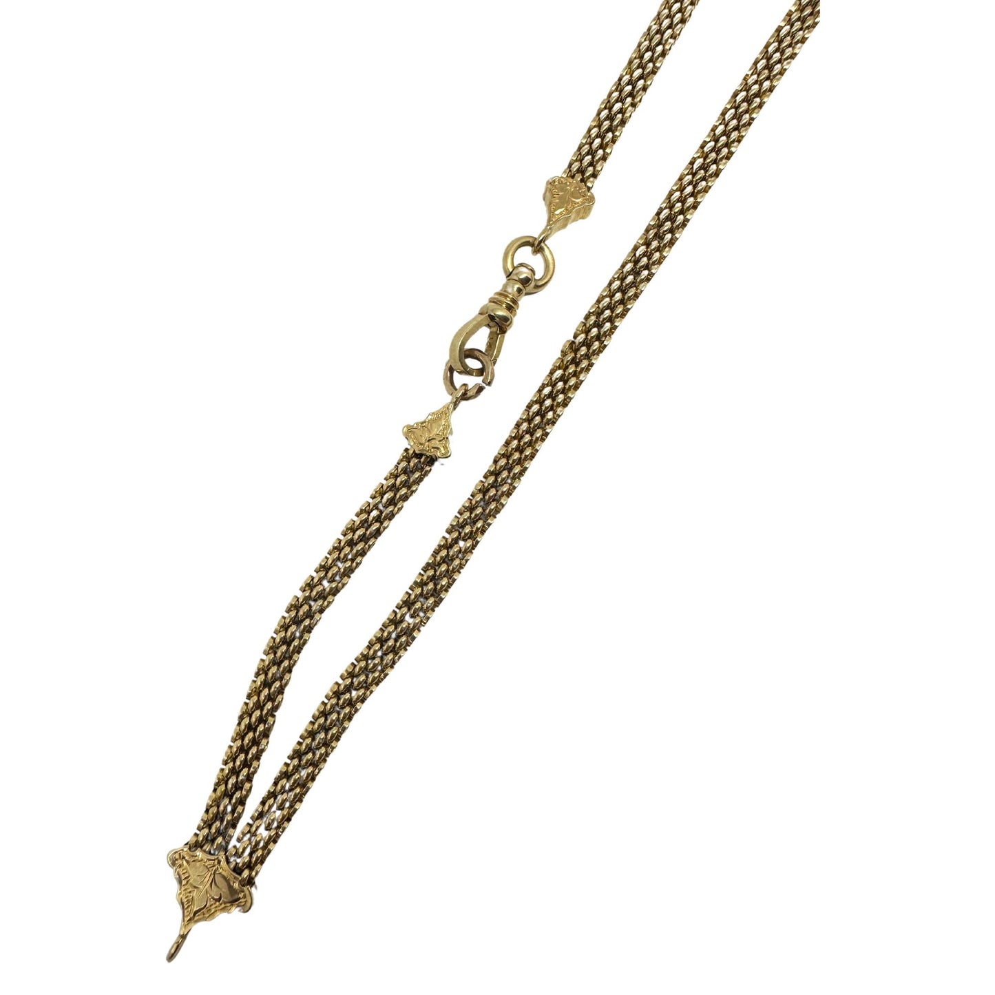 14K Yellow Gold Victorian Chain with Black Enamel Accents