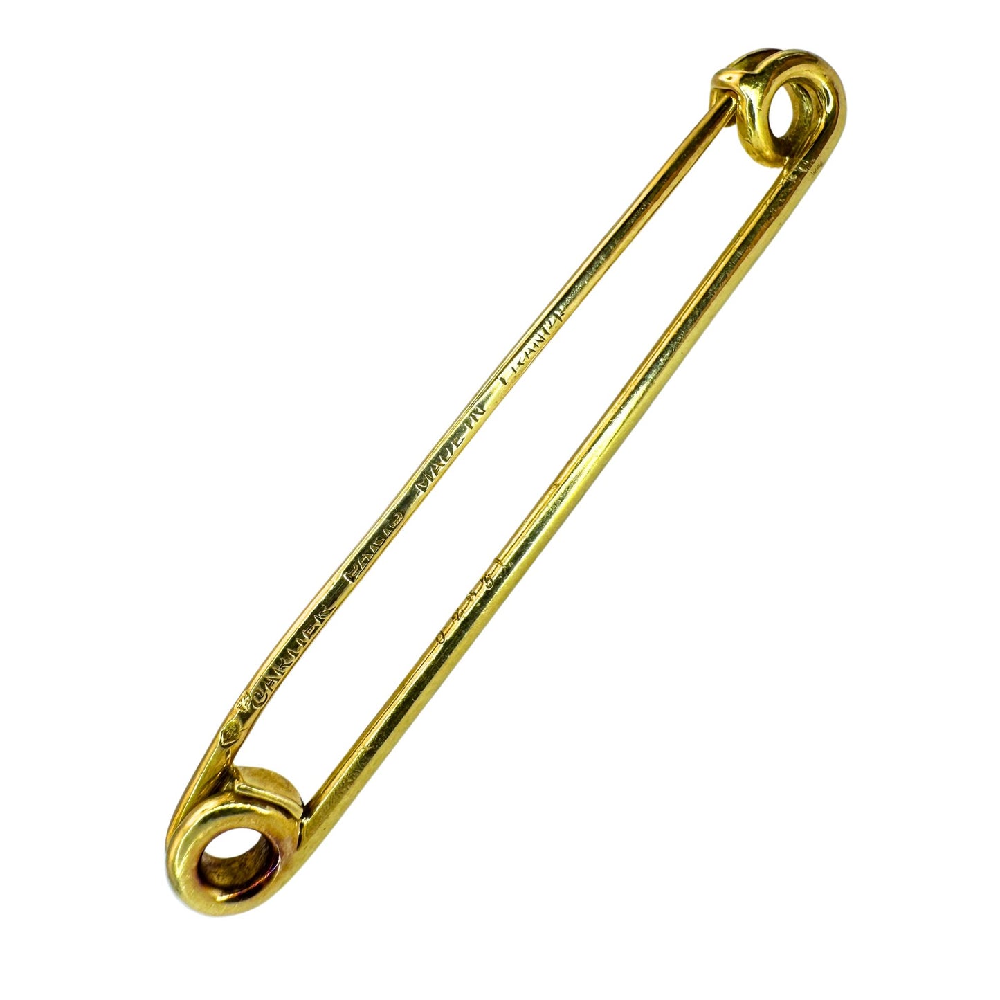 18k 1980's Cartier Paris Safety Pin Brooch
