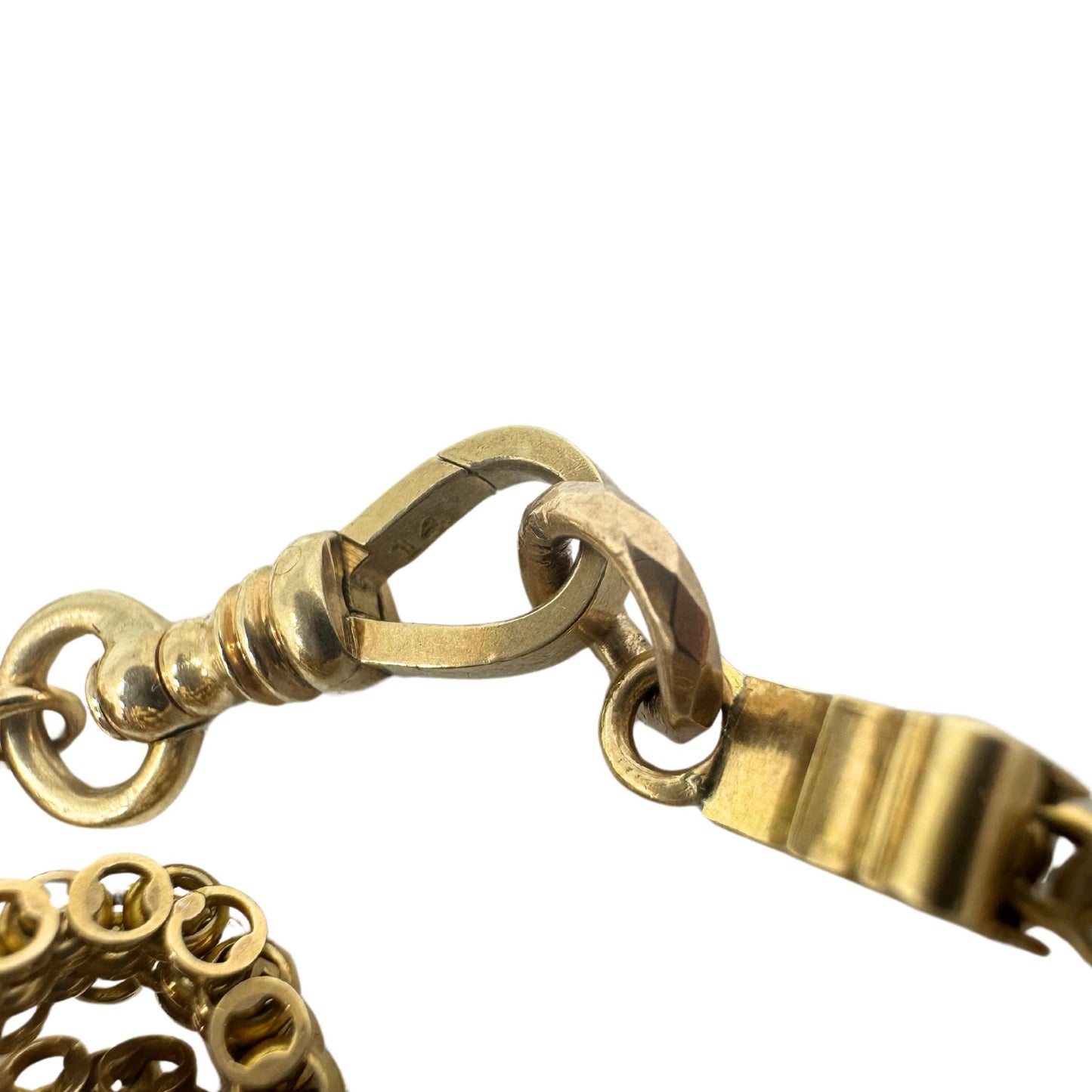 14K Yellow Gold Victorian Chain with Black Enamel Accents
