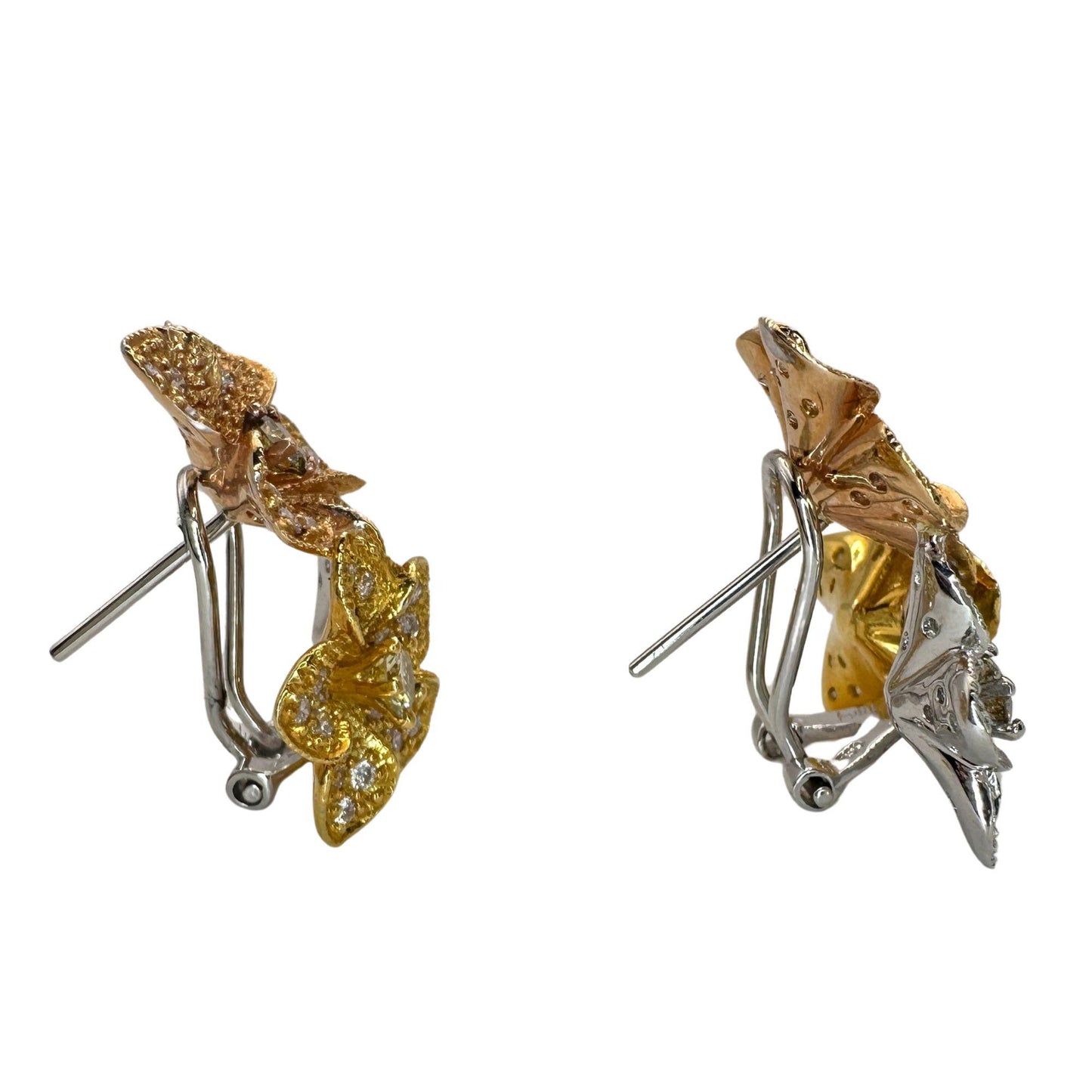 18k Diamond Floral Earrings