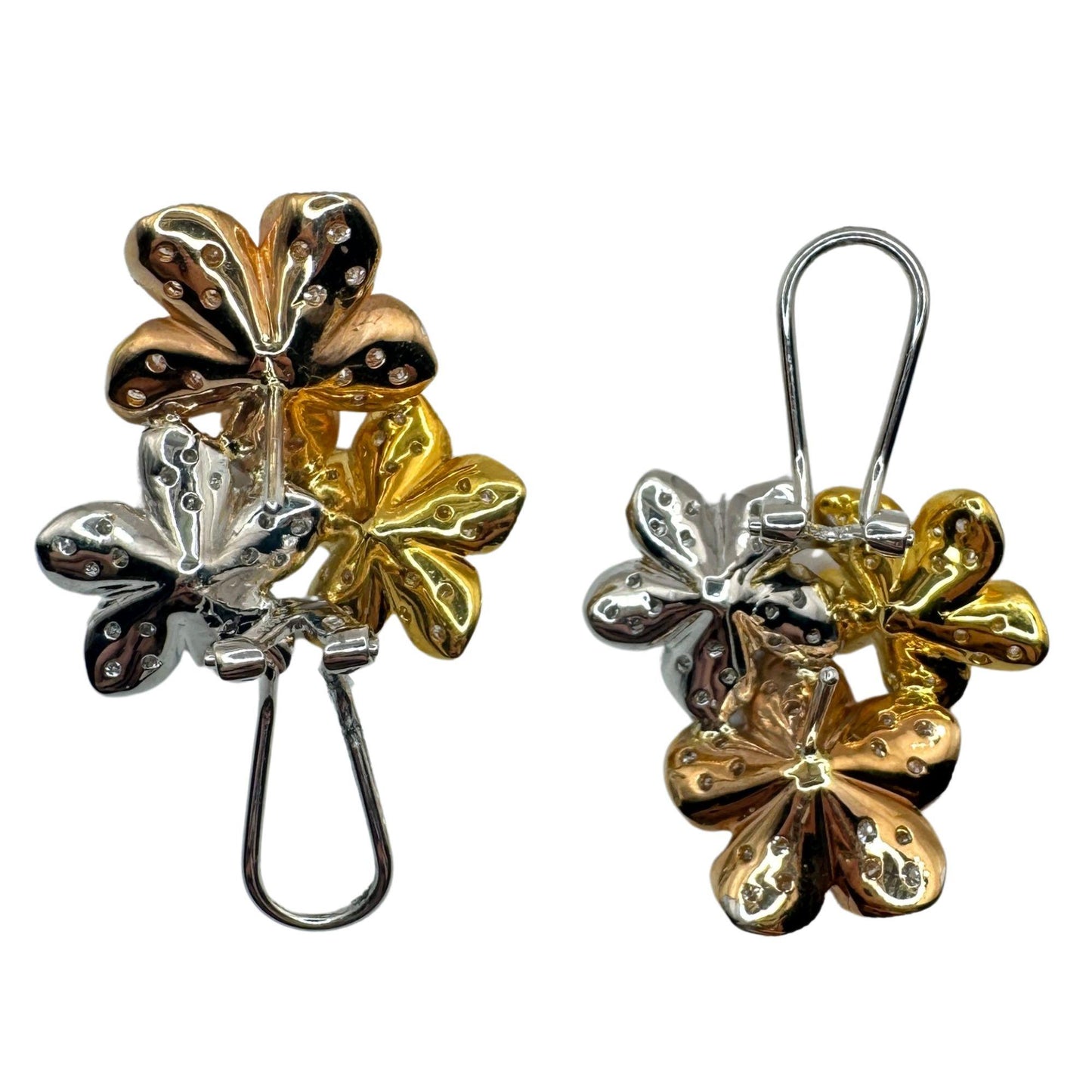 18k Diamond Floral Earrings