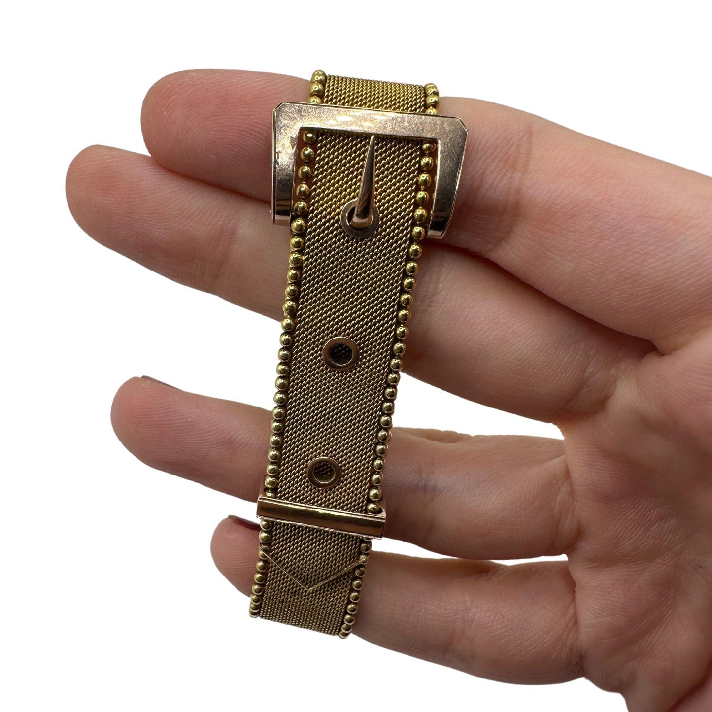 14k and 9k Estate Buckle Bracelet