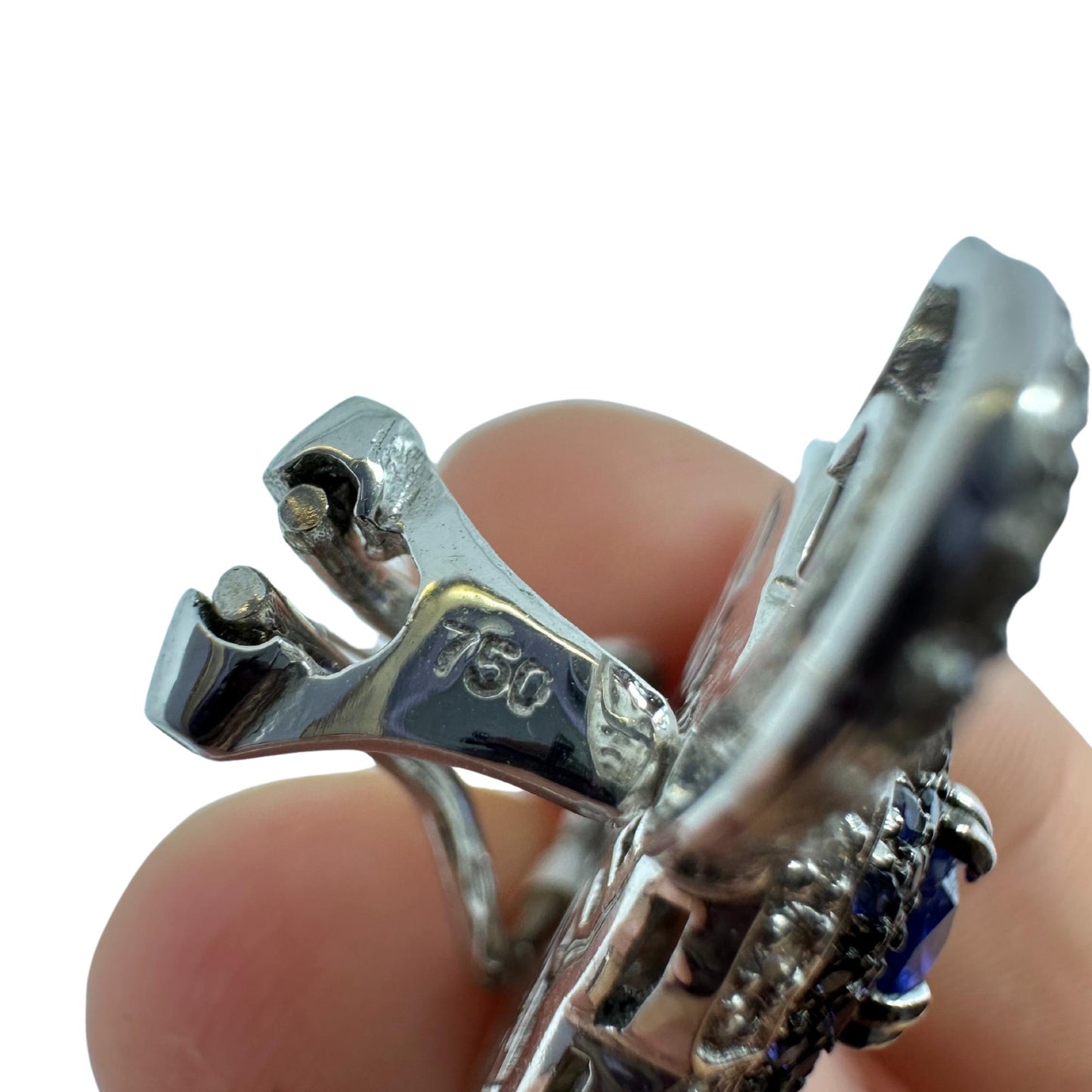 18k White Gold Diamond and Sapphire Earrings