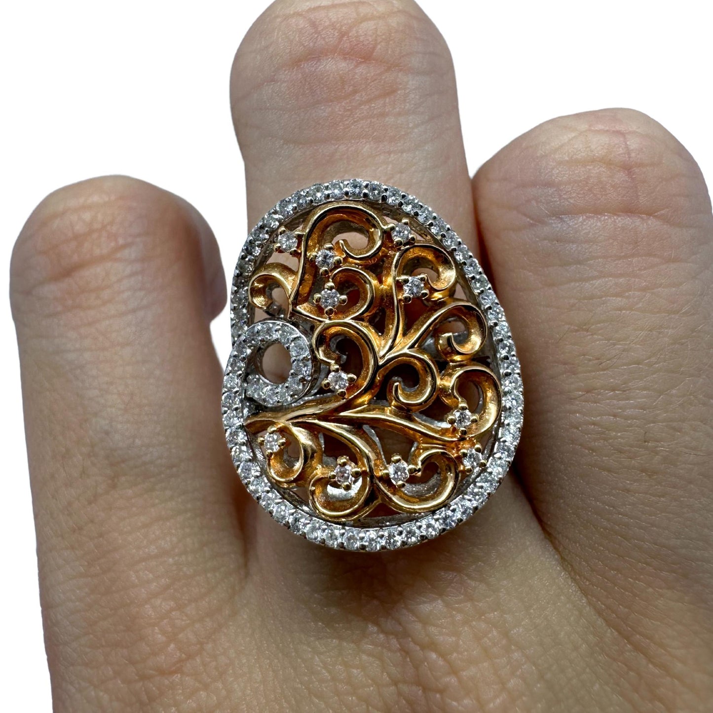 18K White and Rose Gold Diamond Ring
