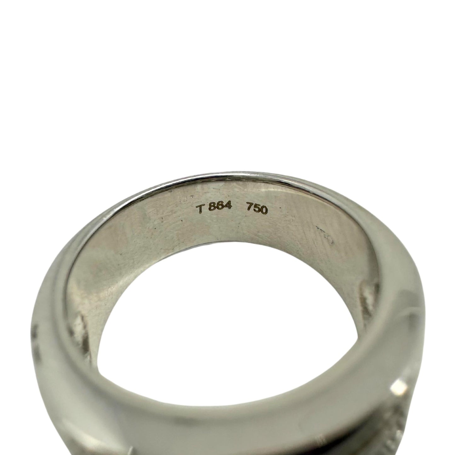18K White Gold Baguette Cut Diamond Wide Band Ring