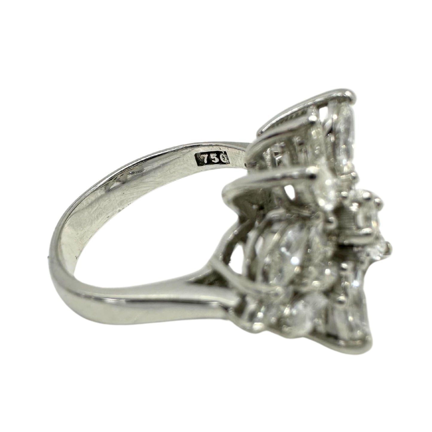 18K White Gold Marquise Cut Diamond Ring