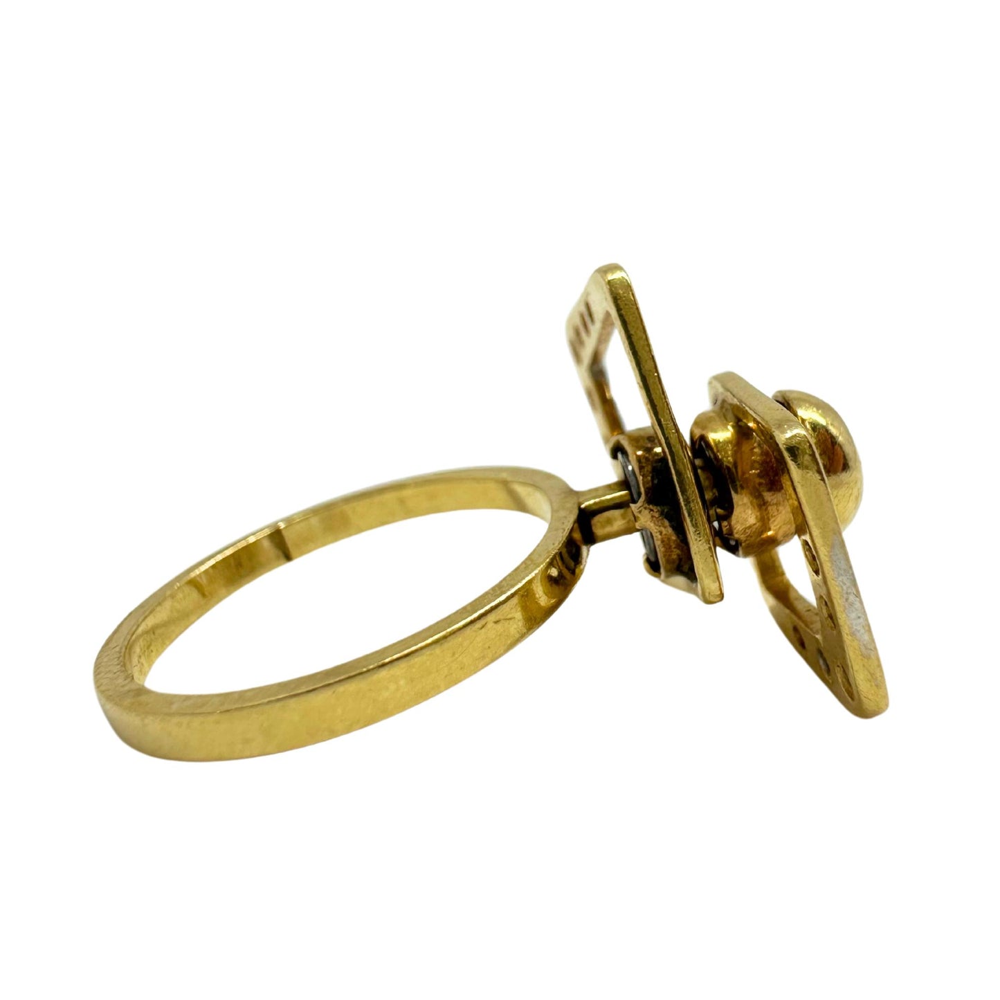 14K Estate Yellow Gold Diamond Fidget Spinning Ring