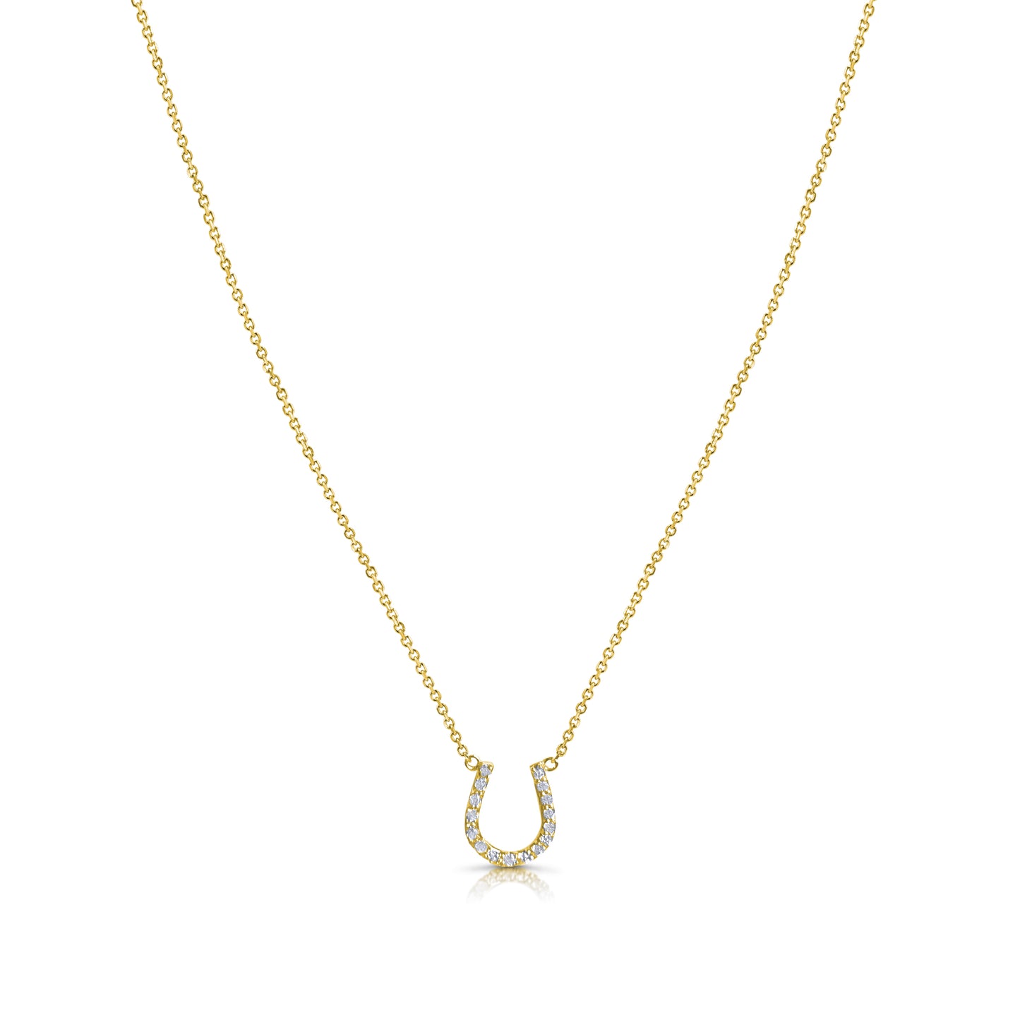 14k Yellow Gold Horseshoe Necklace
