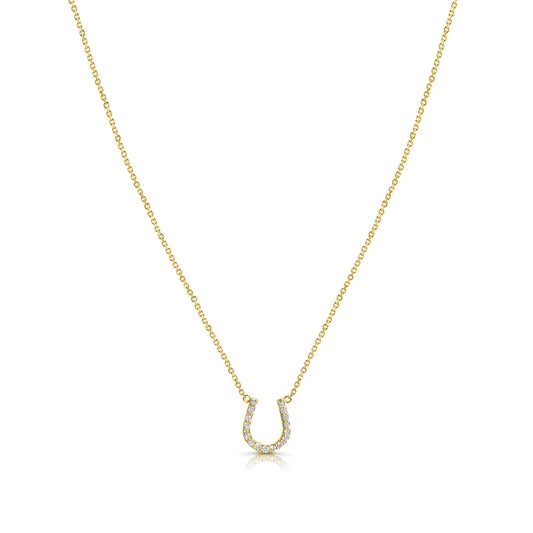 14k Yellow Gold Horseshoe Necklace