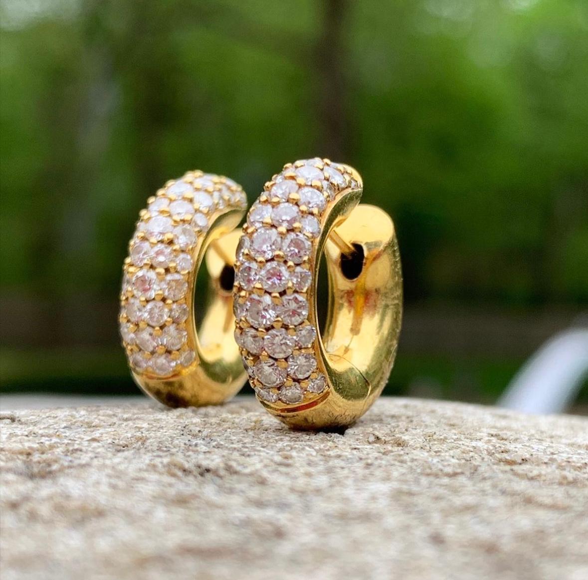 18k Estate Diamond Huggies