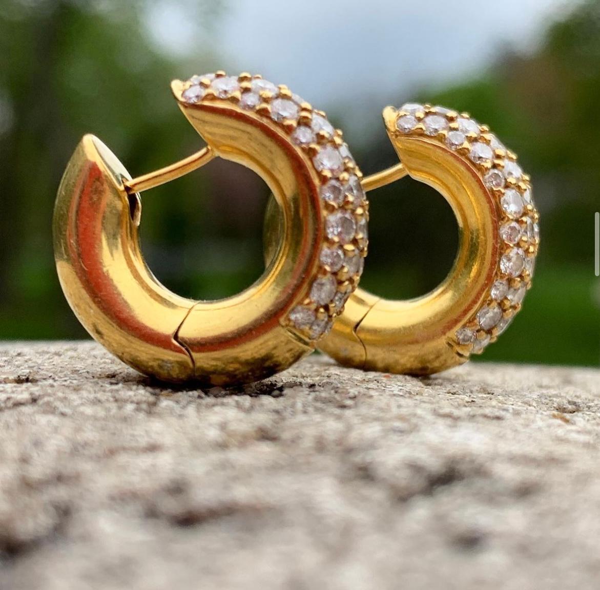 18k Estate Diamond Huggies