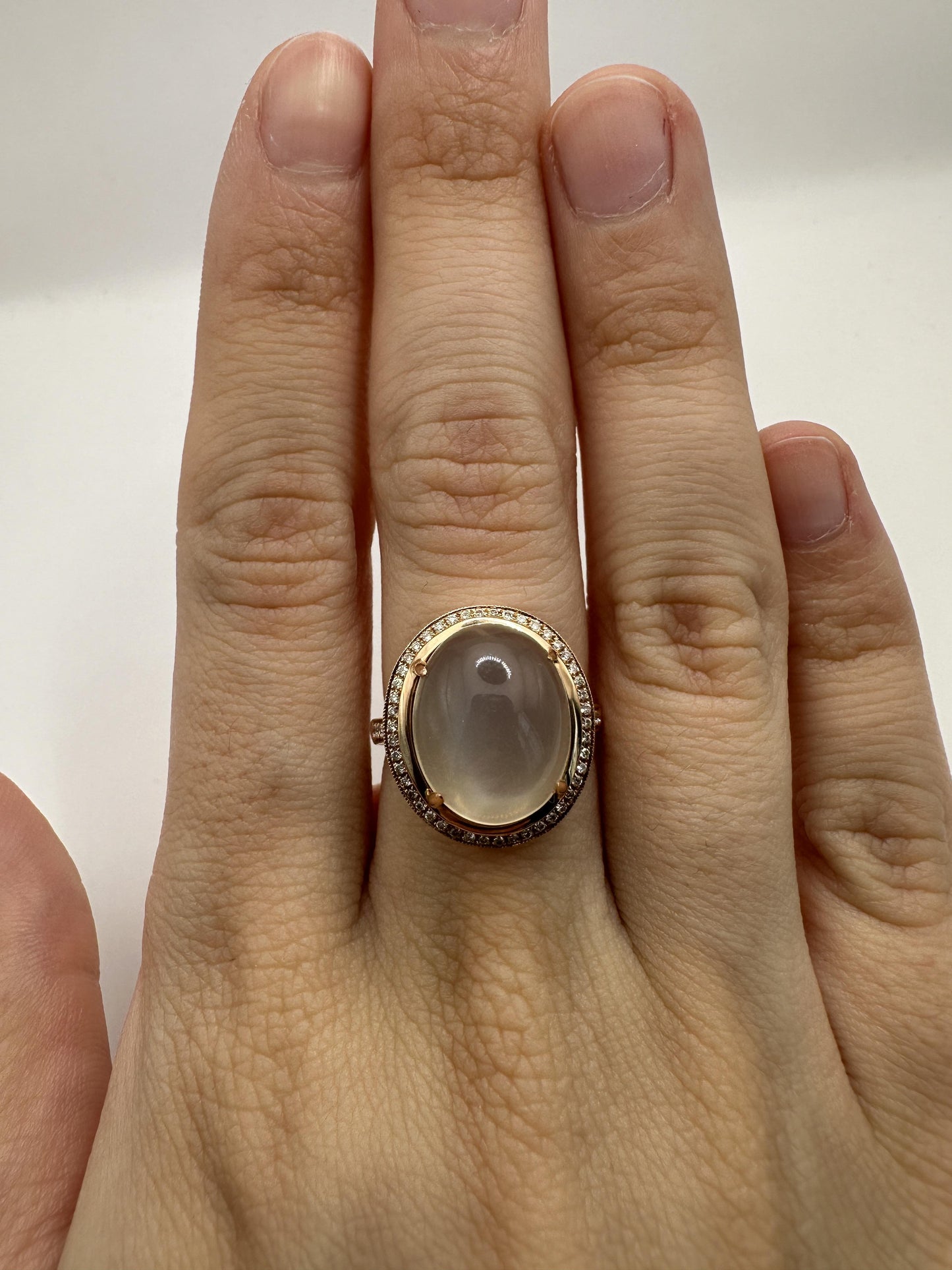 18k Diamond and Moonstone Ring