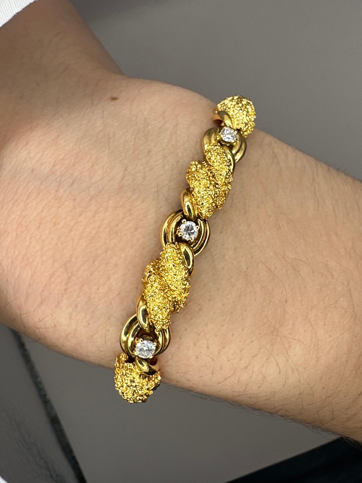 18k Yellow Gold 1960's Tiffany & Co Diamond Bracelet
