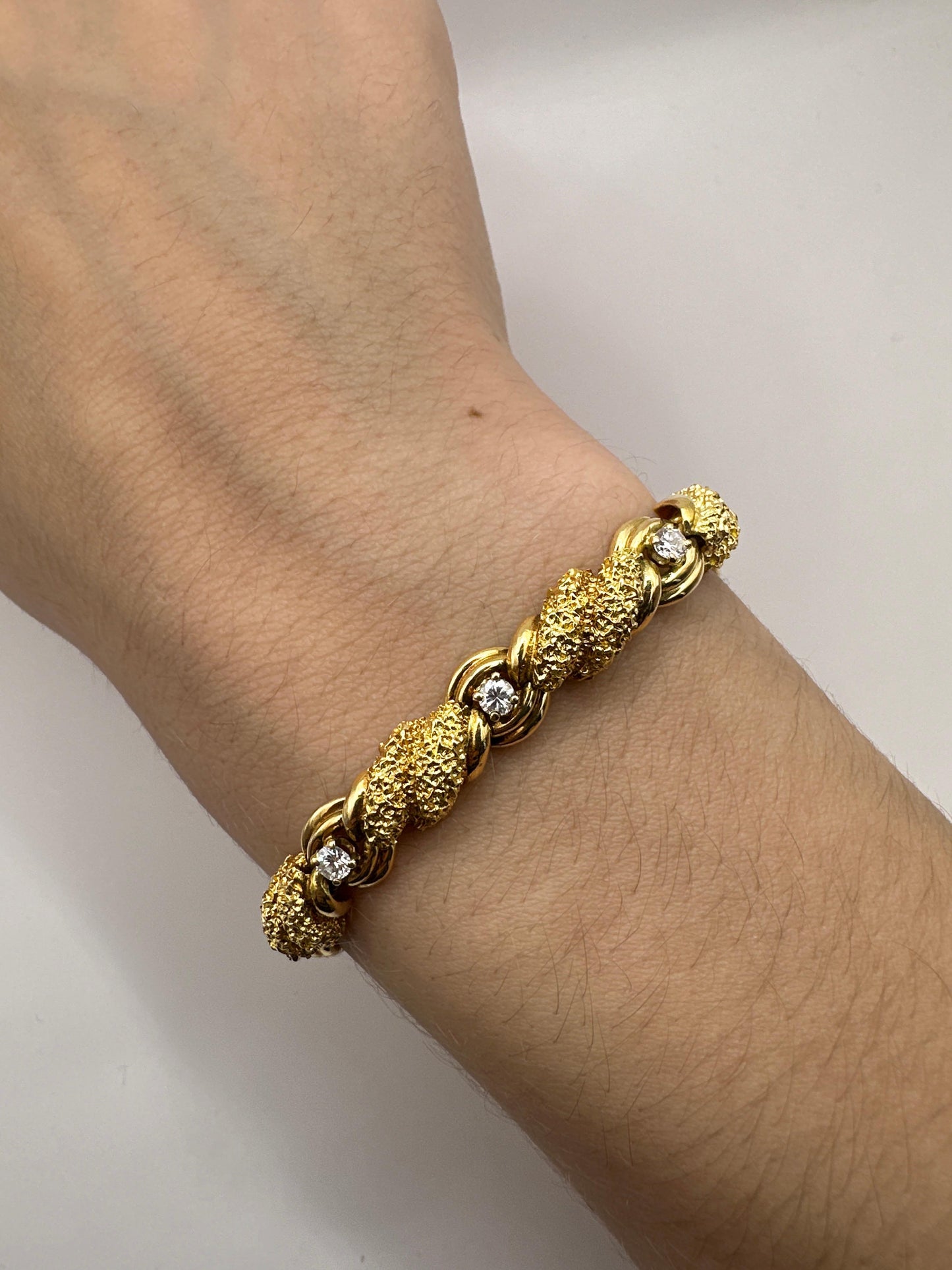 18k Yellow Gold 1960's Tiffany & Co Diamond Bracelet