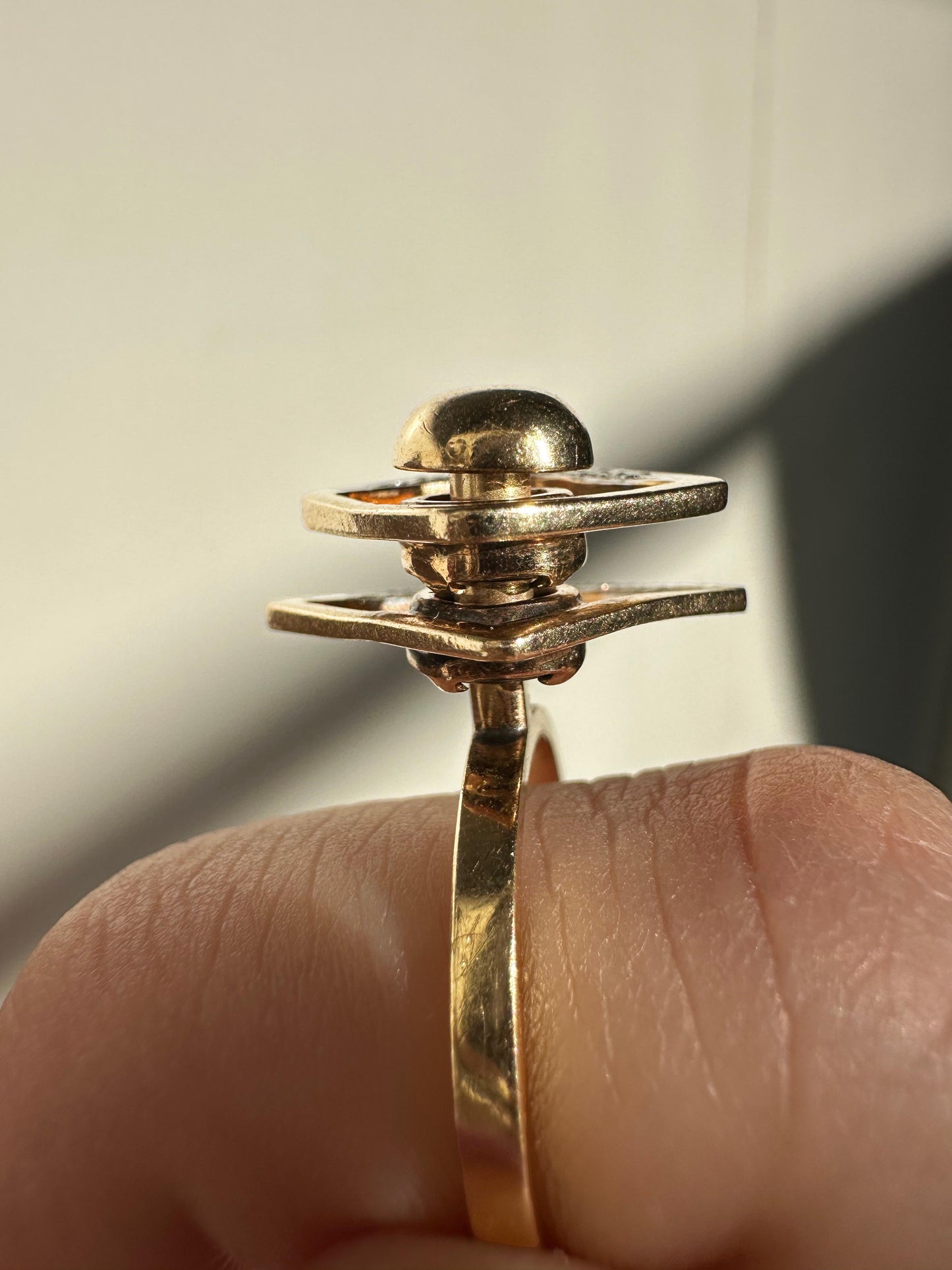 14K Estate Yellow Gold Diamond Fidget Spinning Ring