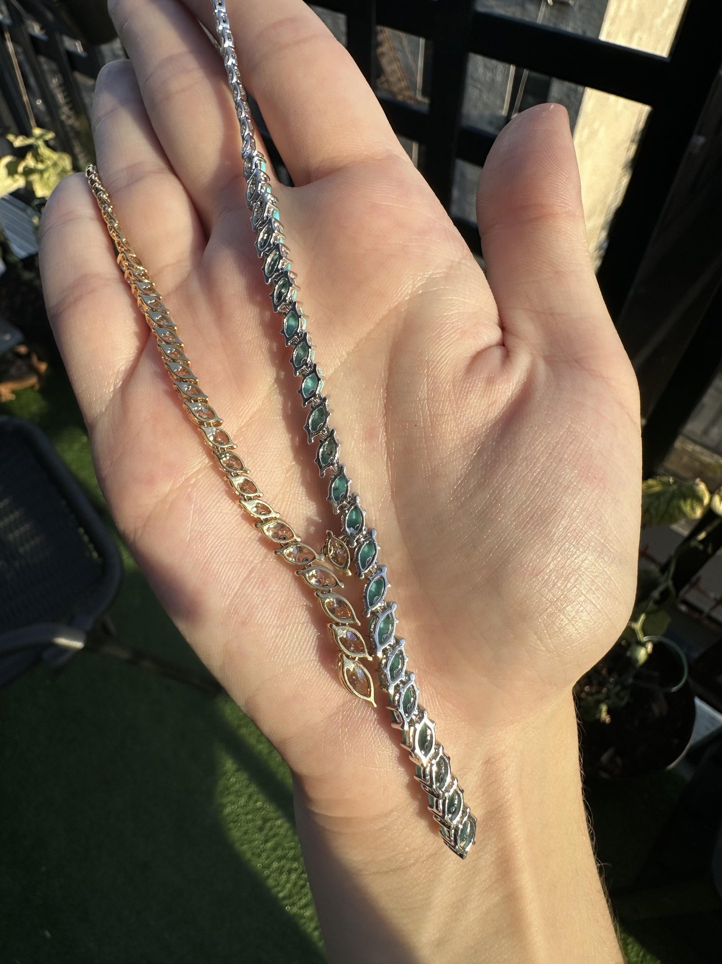 18k Marquise Diamond and Turquoise Necklace